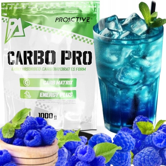 MINERALS ENERGY 1kg Proactive Carbo Pro 1000g Blue Raspberry