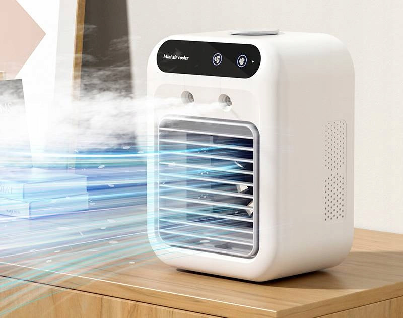 MINI AIR CONDITIONER 500ML 3IN1 FAN HUMIDIFIER AIR COOLING Dominant color white