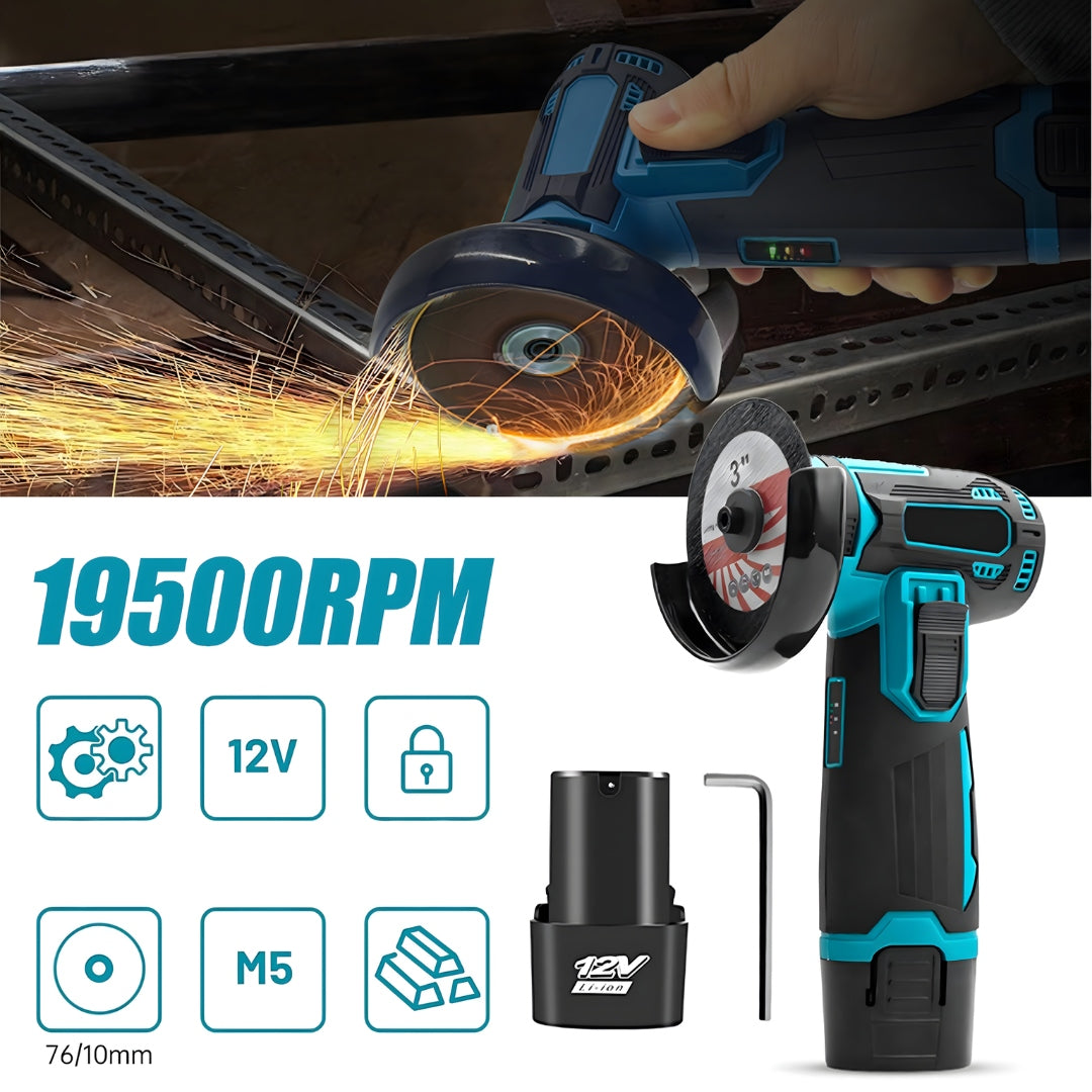 MINI ANGLE GRINDER MDHL 3" CORDLESS 12V SMALL 2X 76MM DISC Manufacturer code RC-K-1973