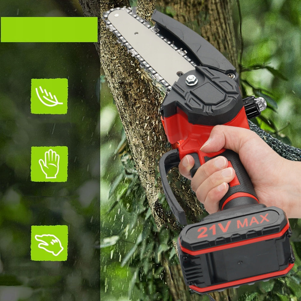 MINI CHAINSAW 6+4" CORDLESS 2xBRUSHLESS BRUSHLESS BRANCHES Battery voltage 21 V