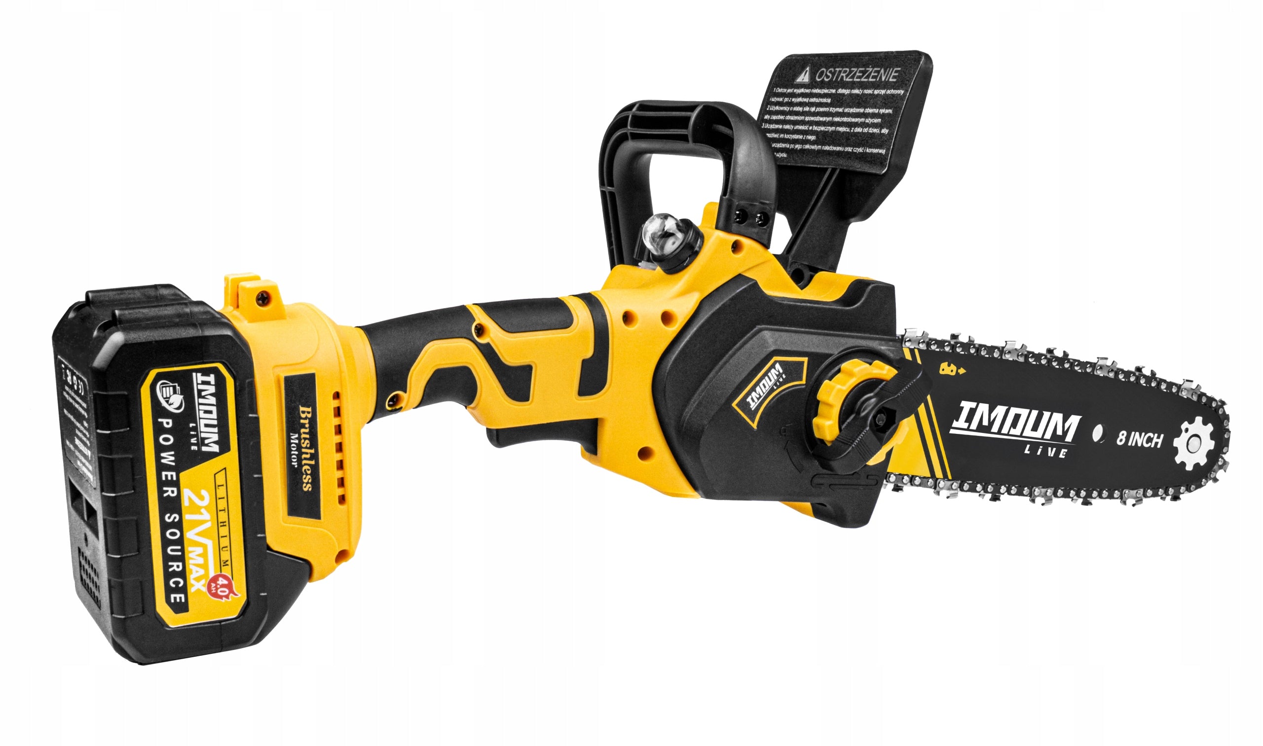 MINI CHAINSAW CORDLESS SAW 8" TWO BATTERIES SET IMOUM Series PIŁA ŁAŃCUCHOWA GAŁĘZIÓWKA PILARKA