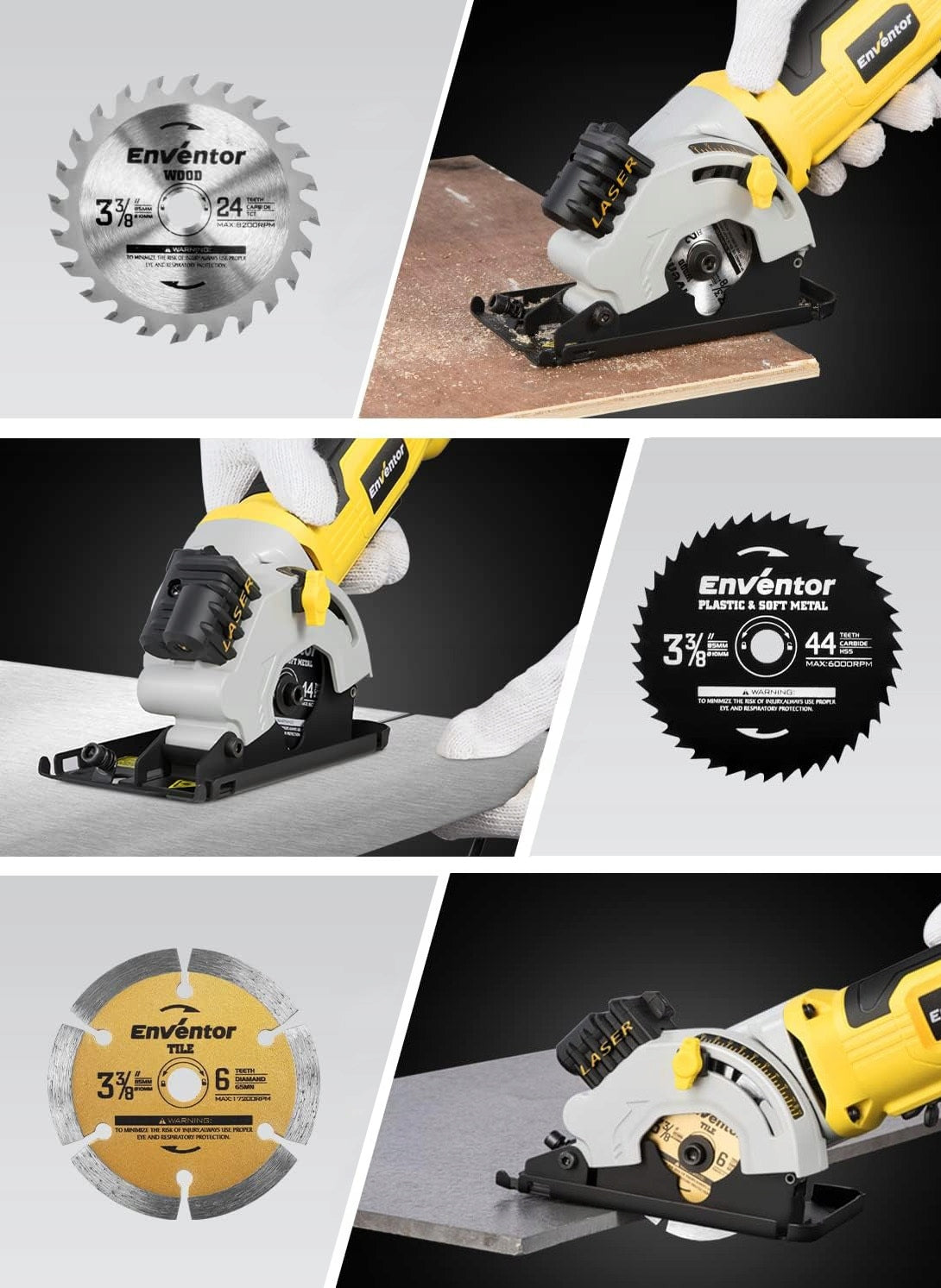 MINI CIRCULAR SAW 580W LASER 4000RPM GUIDE 3 DISCS SET Brand no brand