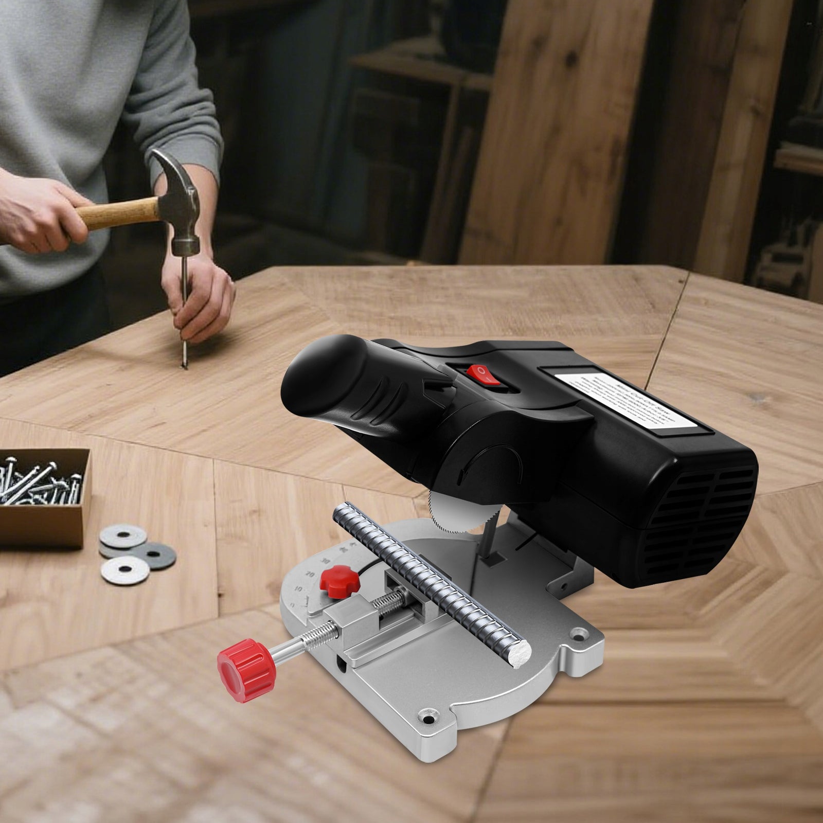 MINI CIRCULAR SAW 90W, 6000 RPM, CUTTING ANGLE 0-45° Packaging status original