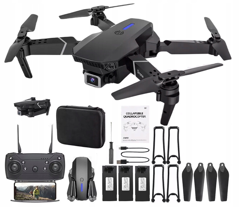 MINI DRONE E95 PRO TOY FOR CHILDREN WIFI CAMERAS HOVER 250M 3xBATTERY