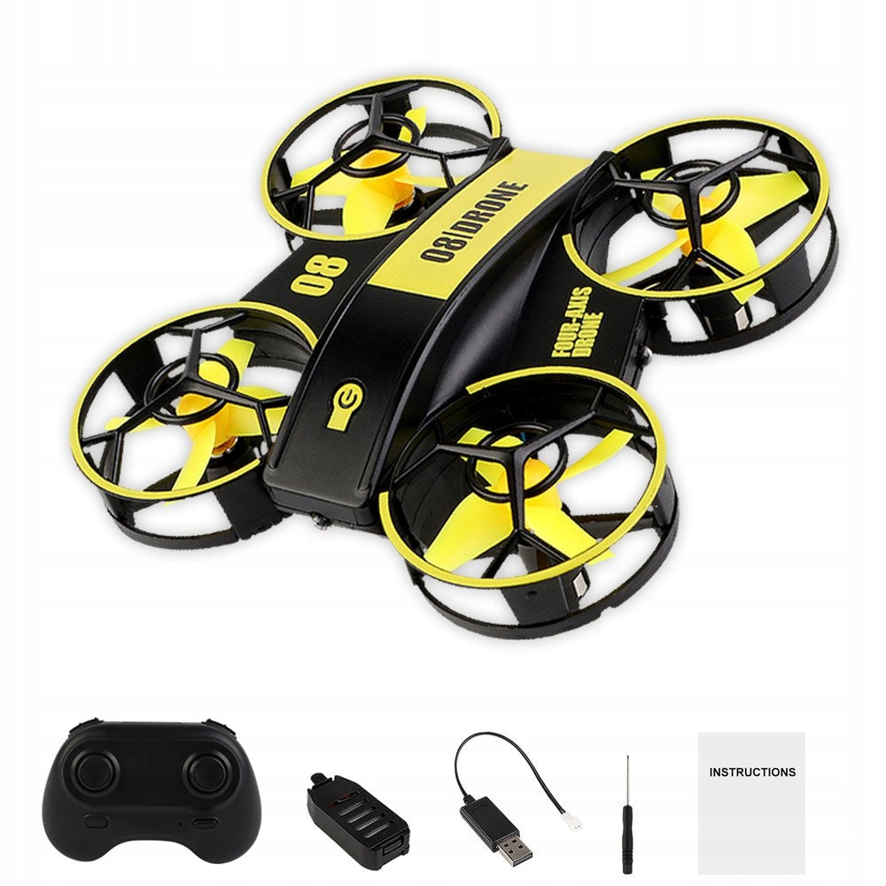 MINI DRONE QUADROCOPTER RH821 SHIELDED PROPELLERS REMOTE RC GYROSCOPE - YELLOW