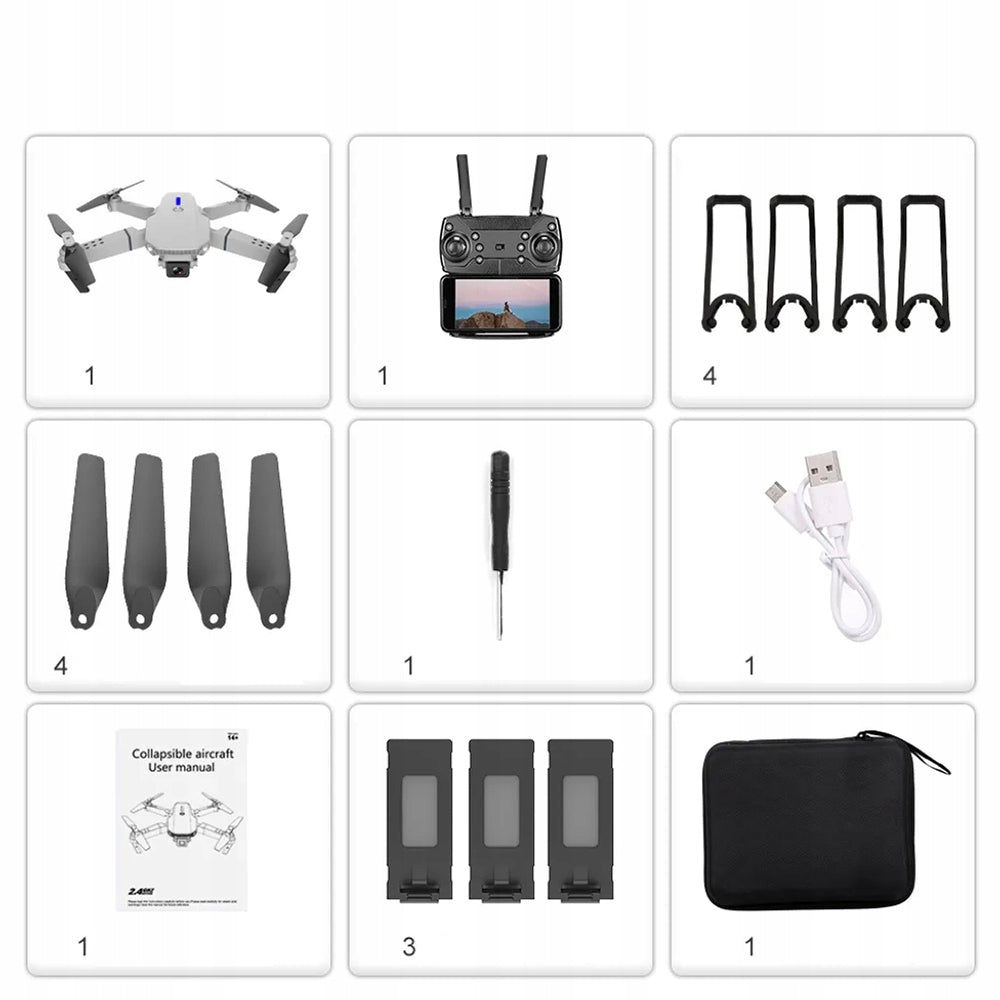 MINI DRONE WITH 4K CAMERA, QUADCOPTER RC, HEADLESS MODE, 3 BATTERIES Brand no brand
