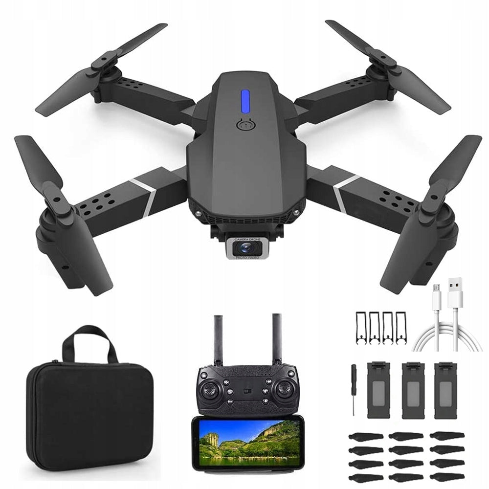 MINI DRONE WITH HD CAMERA REMOTE CONTROLLED RANGE 100 M WIFI FLIGHT 15 Min 3x AKU