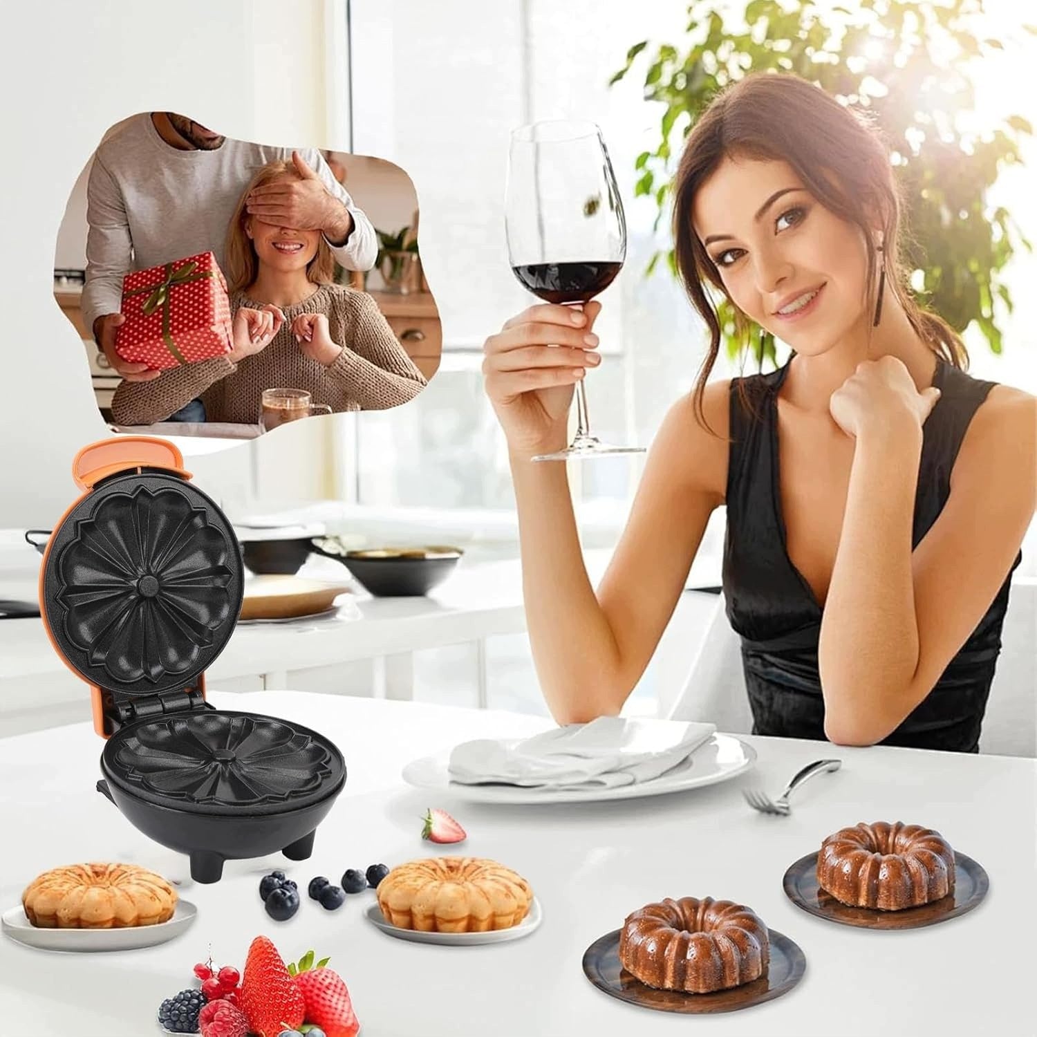 MINI ELECTRIC COOKER 350W DOUBLE-SIDED NON-STICK COATING Model Elektryczna Mini-ciastkarka 350 W z powłoką nieprz