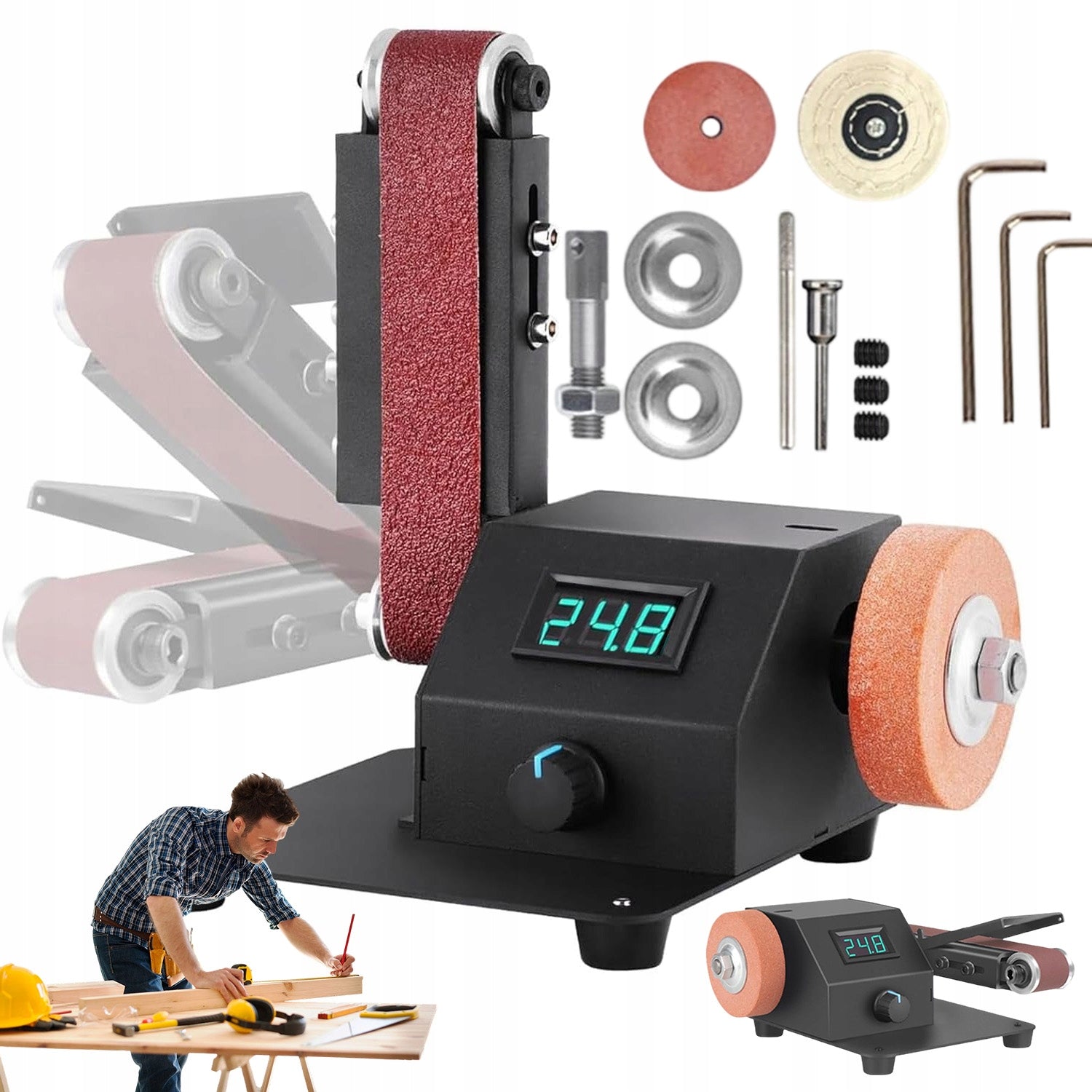 MINI ELECTRIC MULTIFUNCTION BELT SANDER FOR METAL WOOD 350W
