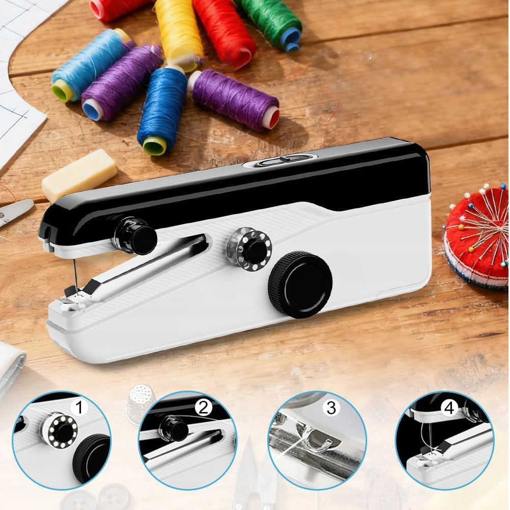 MINI ELECTRIC SEWING MACHINE HIGH QUALITY WHITE + SEWING SET Packaging status original