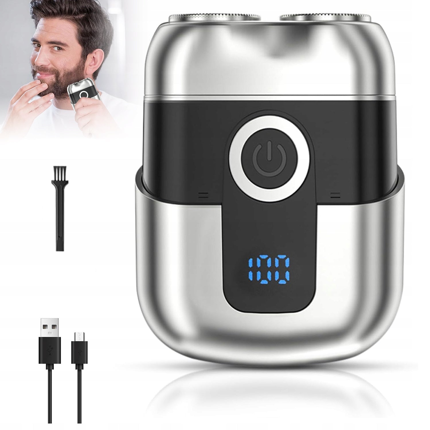 MINI ELECTRIC SHAVER FOR MEN WITH LCD DISPLAY MAGNETIC KNIFE