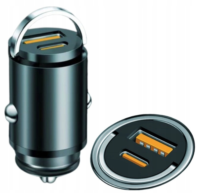 MINI FAST POWERFUL CAR CHARGER FOR PHONE 30W USB/USB-C 5V 9V 12V