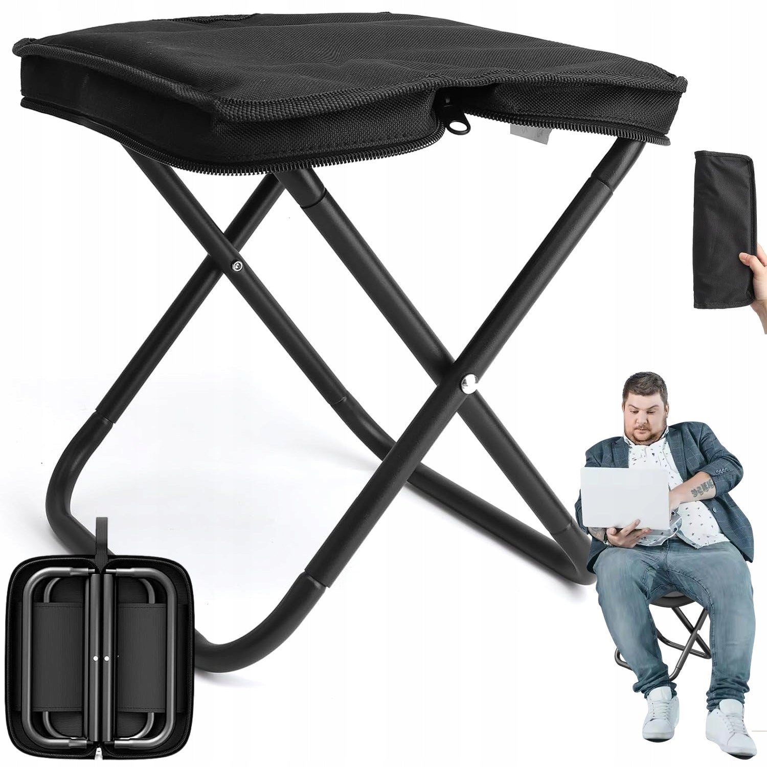 MINI FOLDING STOOL CHAIR FOR CAMPING FISHING LIGHT STABLE 100KG