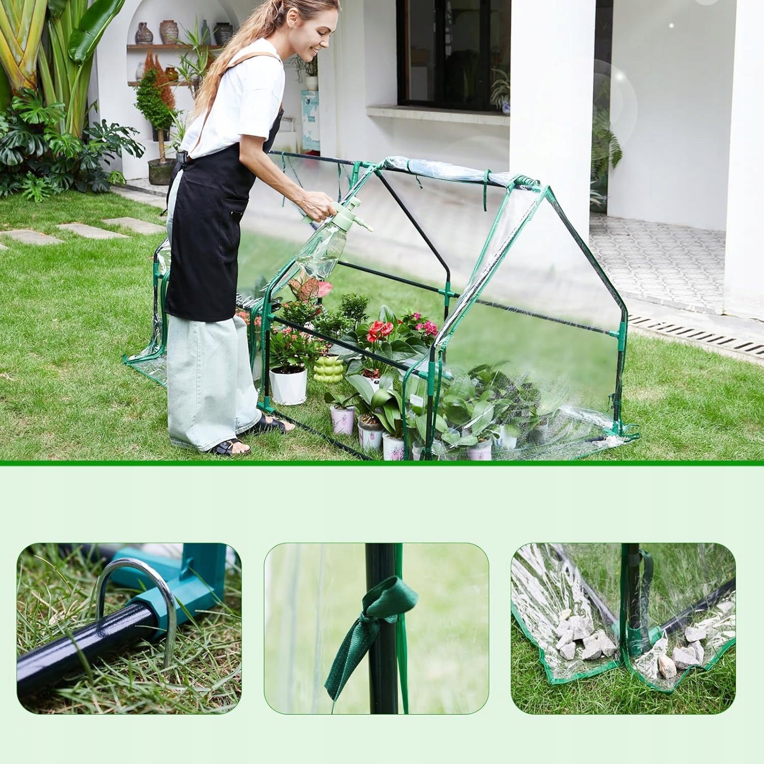 MINI GARDEN AND BALCONY GREENHOUSE, FOIL TUNNEL FOIL 180X90X90 CM Product height 90 cm