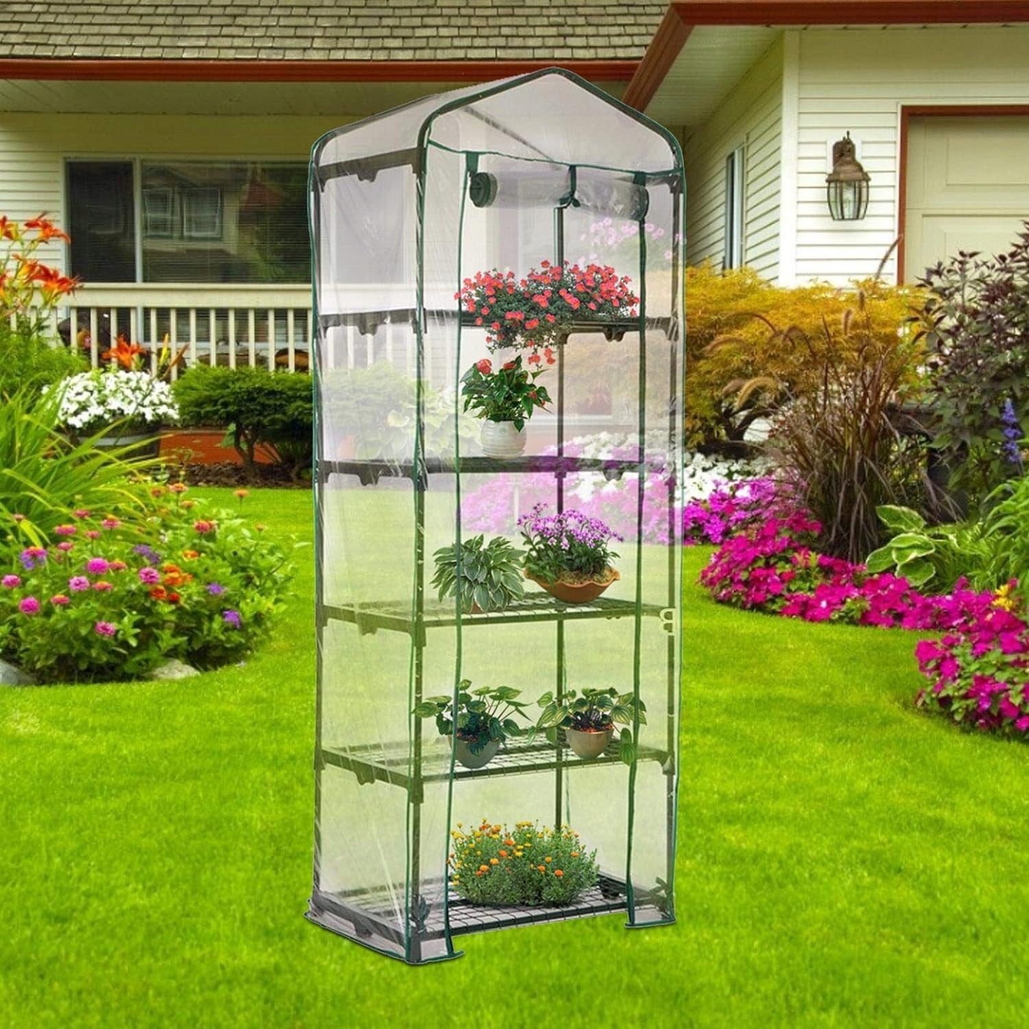MINI GARDEN BALCONY GREENHOUSE 5 SHELVES VERTICAL FOIL 190x70x50 cm Product weight with unit packaging 6 kg