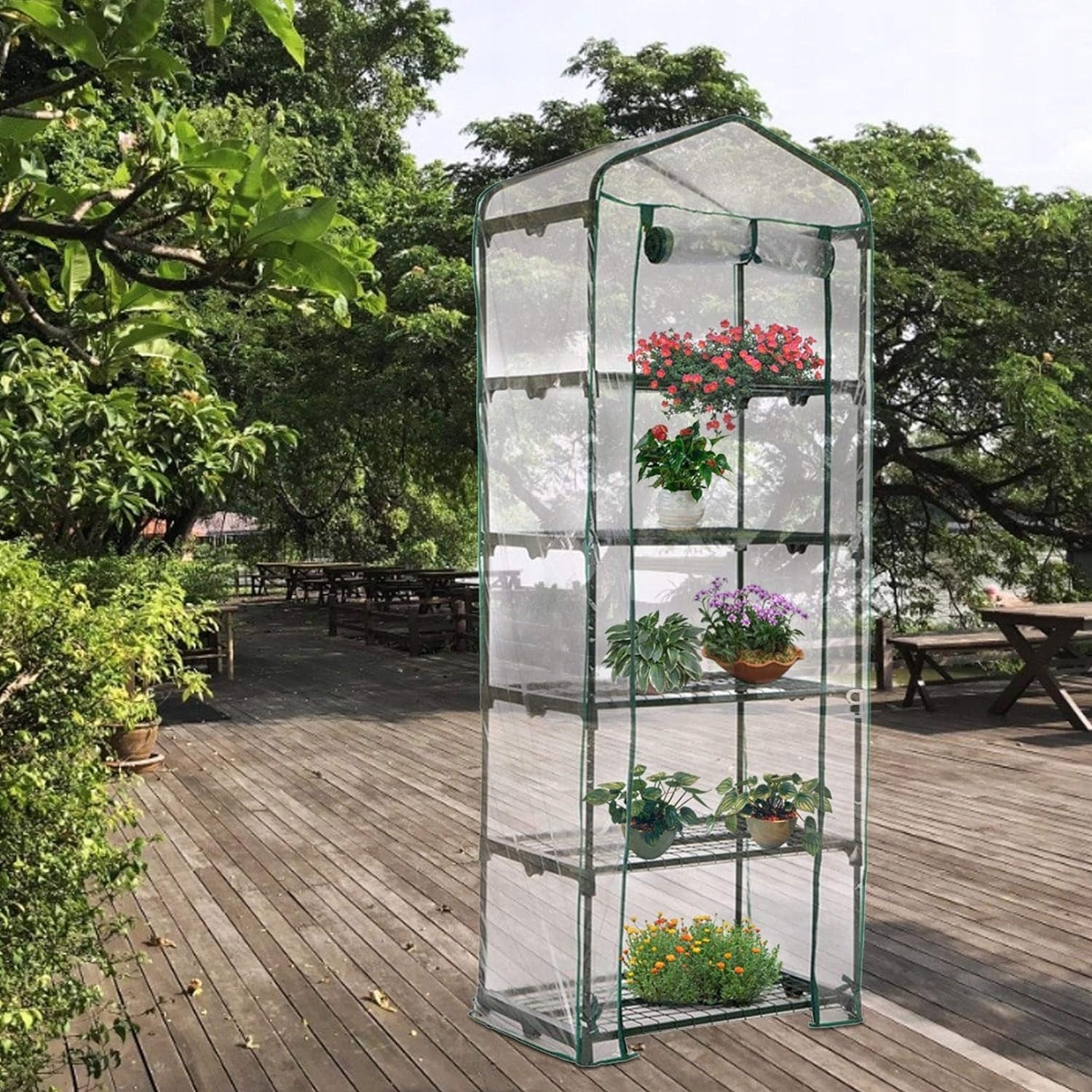 MINI GARDEN BALCONY GREENHOUSE 5 SHELVES VERTICAL FOIL 190x70x50 cm Thickness 70 mm