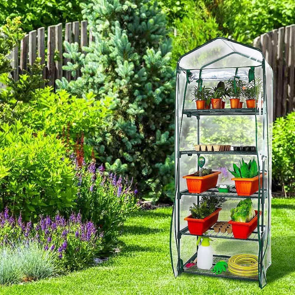 MINI GARDEN BALCONY GREENHOUSE 5 SHELVES VERTICAL FOIL 190x70x50 cm Width 0.69 m