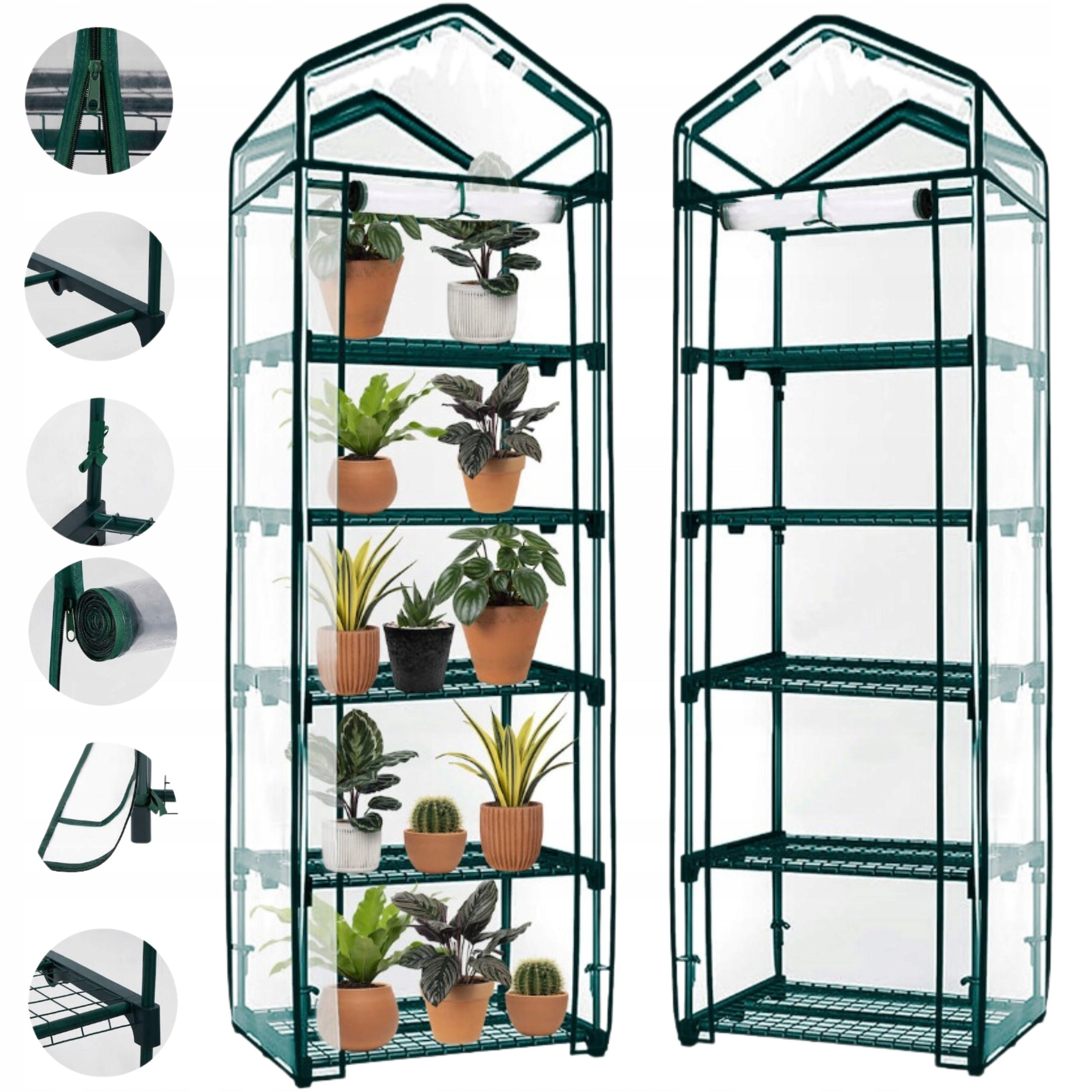 MINI GARDEN GREENHOUSE FOR FREESTANDING BALCONY HIGH 5 SHELVES 190x 70x 50cm EAN (GTIN) 5907433900066