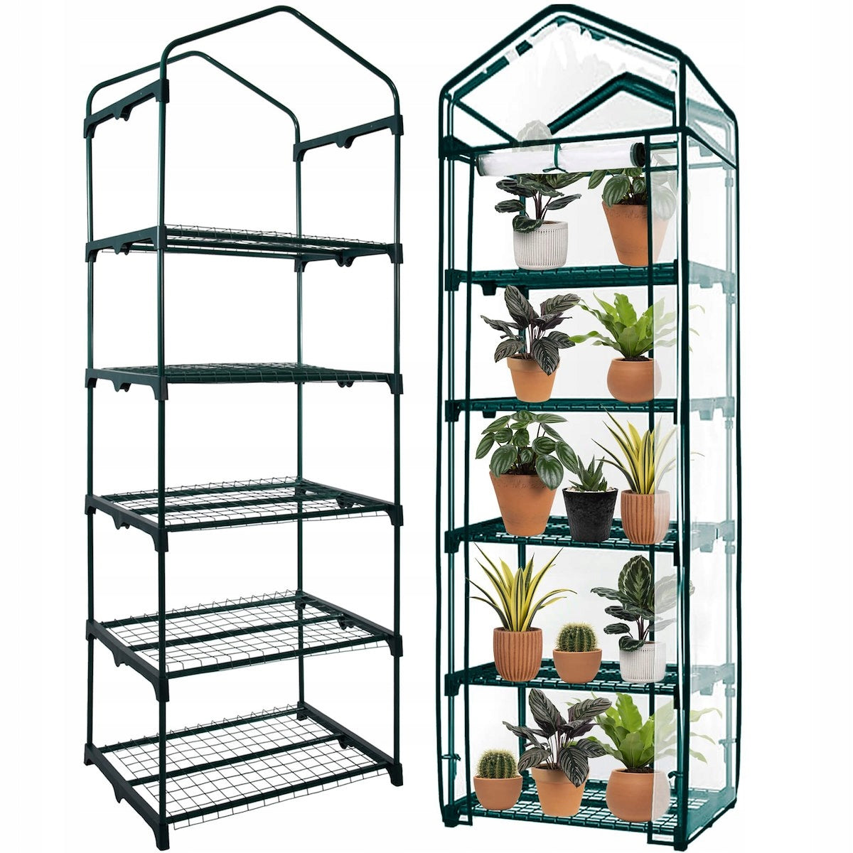 MINI GARDEN GREENHOUSE FOR FREESTANDING BALCONY HIGH 5 SHELVES 190x 70x 50cm Manufacturer no brand