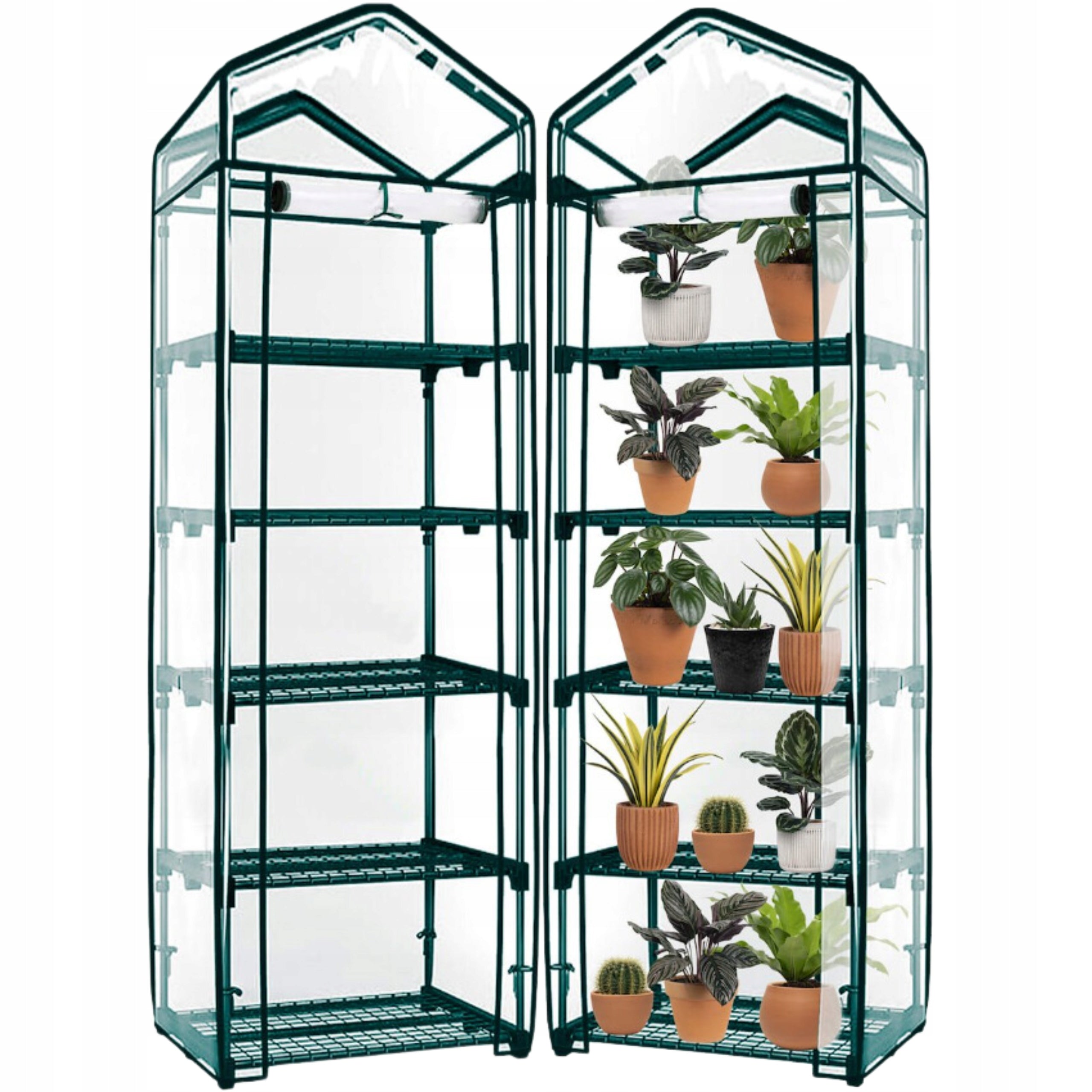 MINI GARDEN GREENHOUSE FOR FREESTANDING BALCONY HIGH 5 SHELVES 190x 70x 50cm