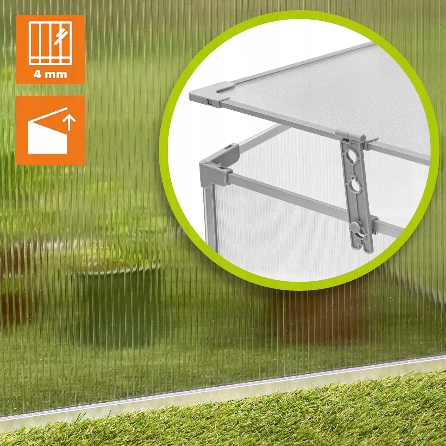 MINI GREENHOUSE 120 CM INSPECTION POLYCARBONATE SEEDLING 2 CHAMBERS MAGNOLIA II Product height 51 cm