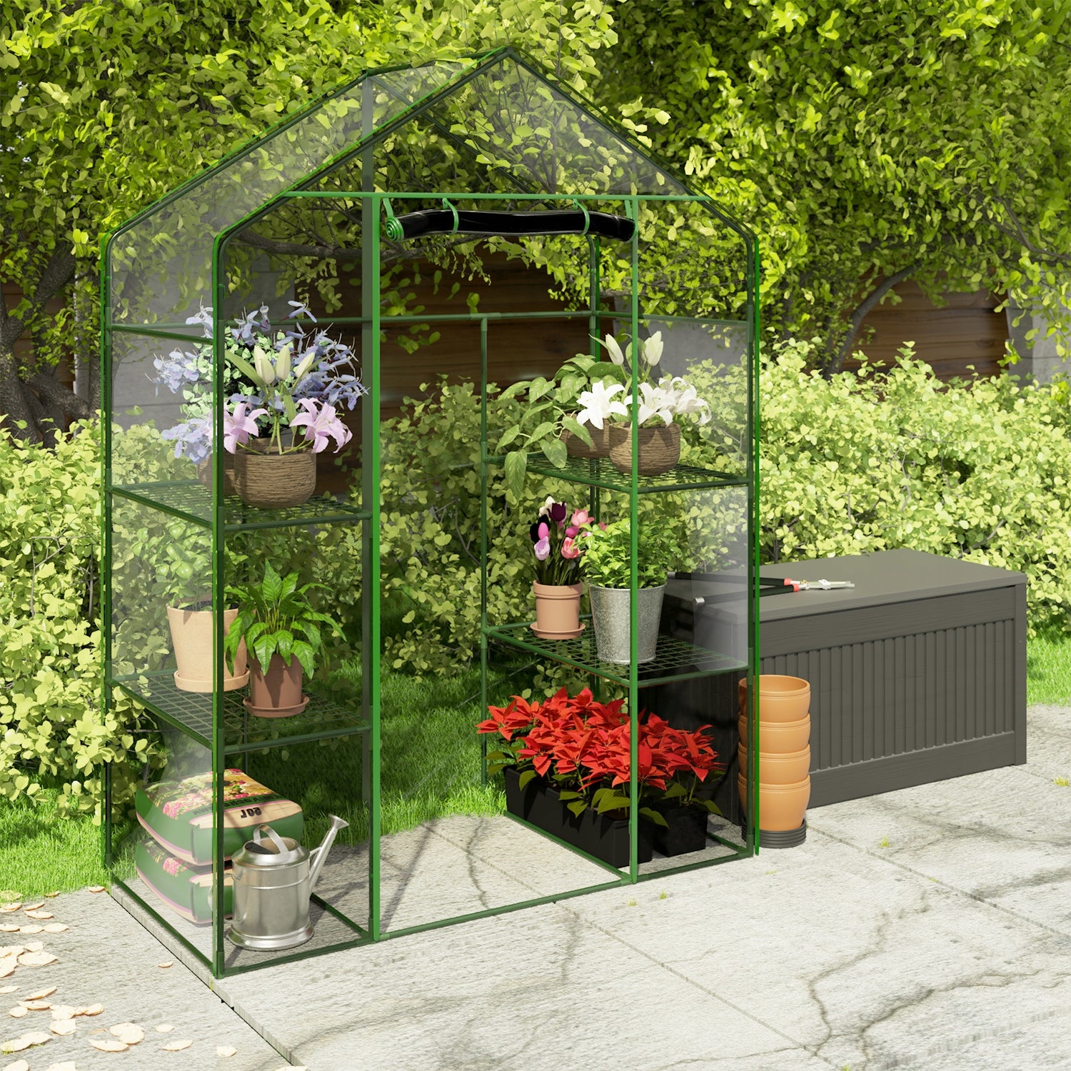 MINI GREENHOUSE BALCONY FOIL 4 SHELVES 195x140x70 Manufacturer Plonos