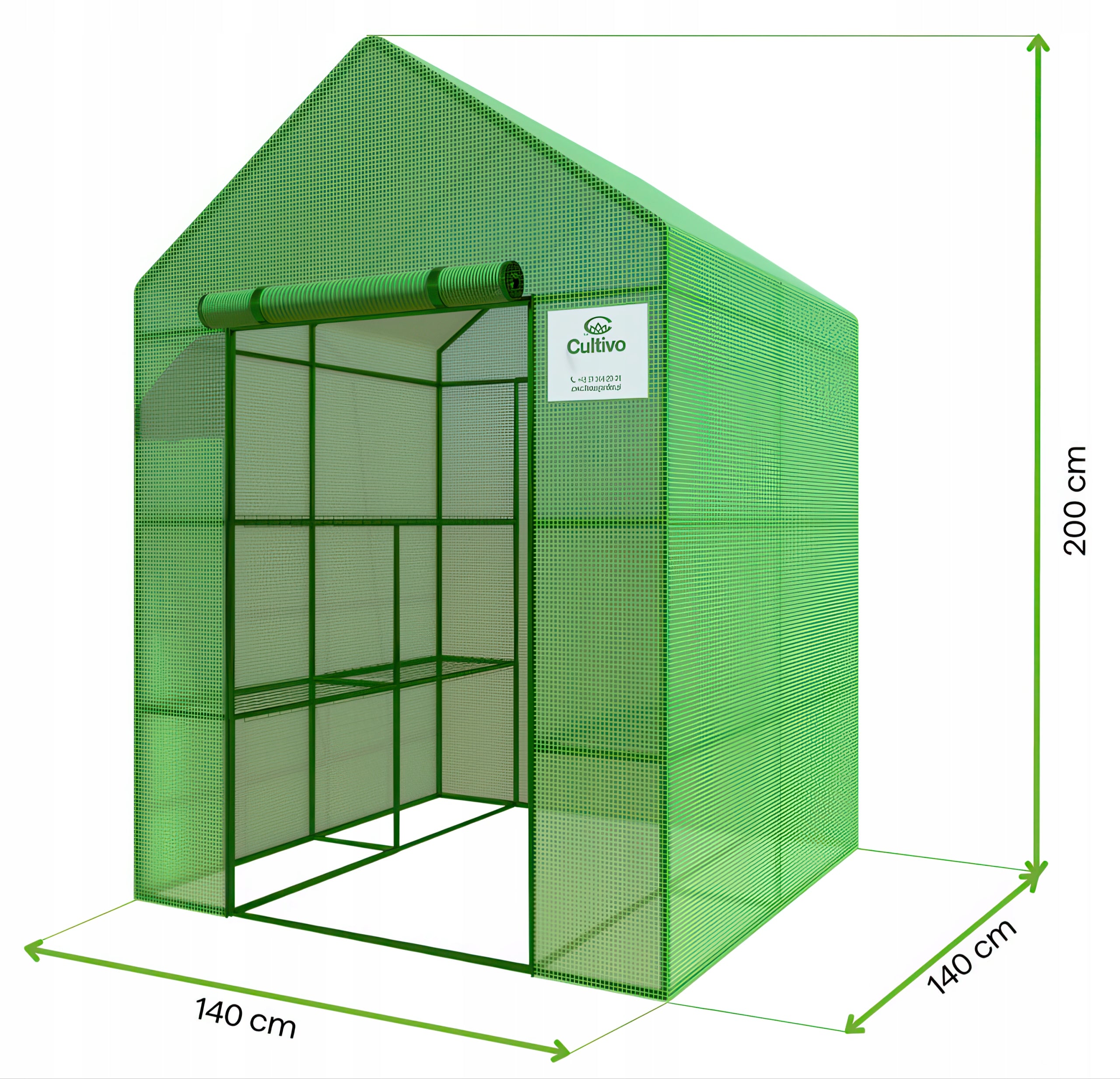 MINI GREENHOUSE Balcony Garden 140x140 cm with Bookcase 8 Shelves Green UV4 Packaging status original