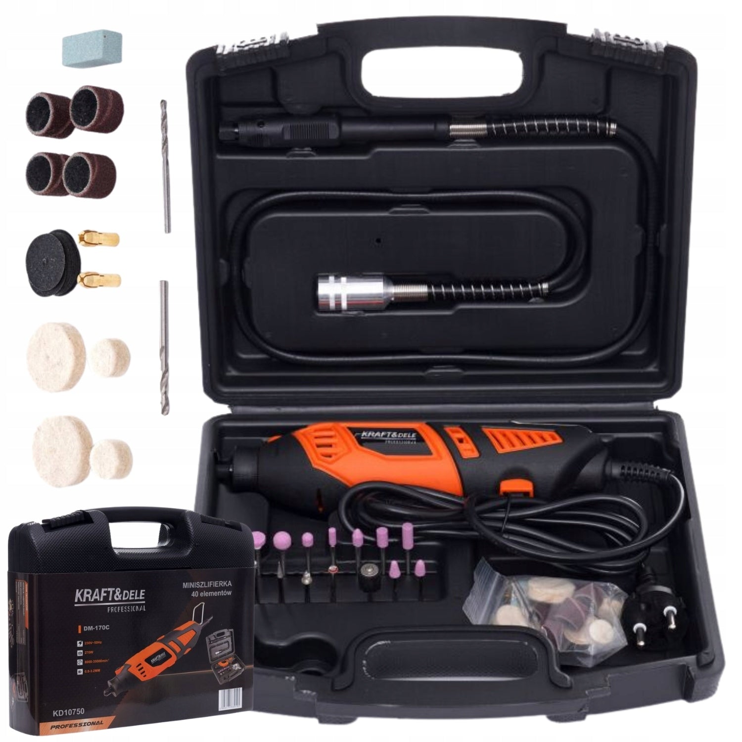 MINI GRINDER 270W + ACCESSORIES 40 ELEMENTS