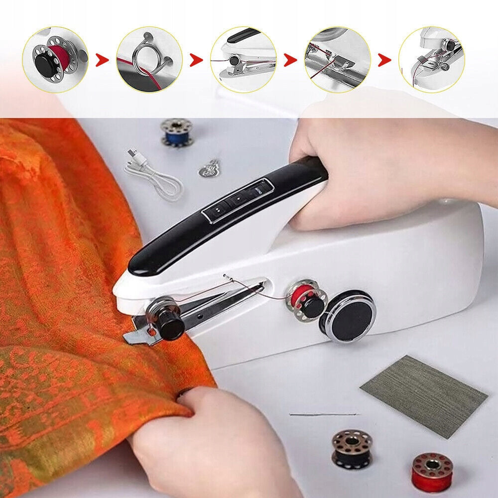 MINI HAND SEWING MACHINE HANDY AUTOMATIC USB PORTABLE MACHINE Batteries included no