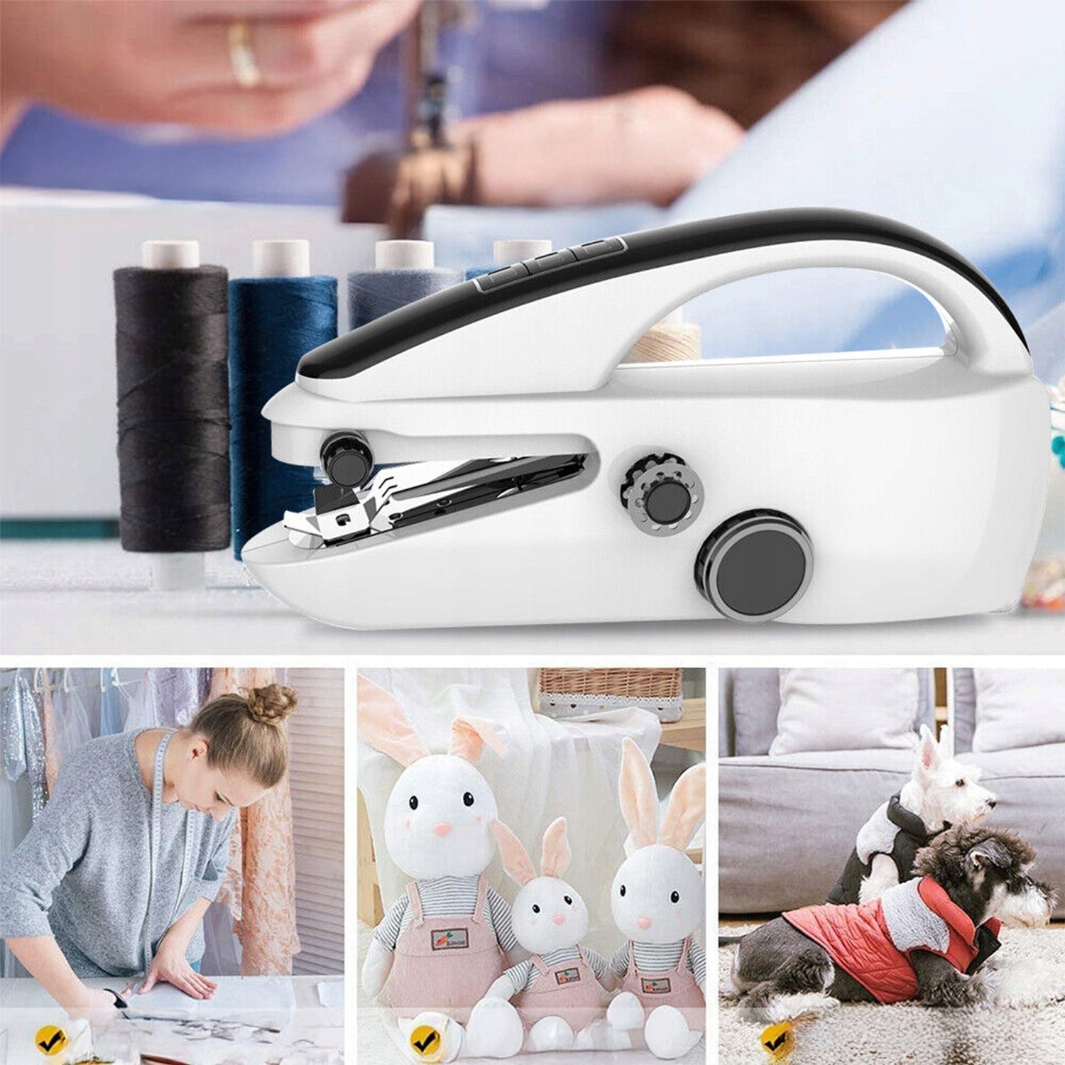 MINI HAND SEWING MACHINE PORTABLE USB BATTERY POWERED +ACCESSORIES Brand no brand