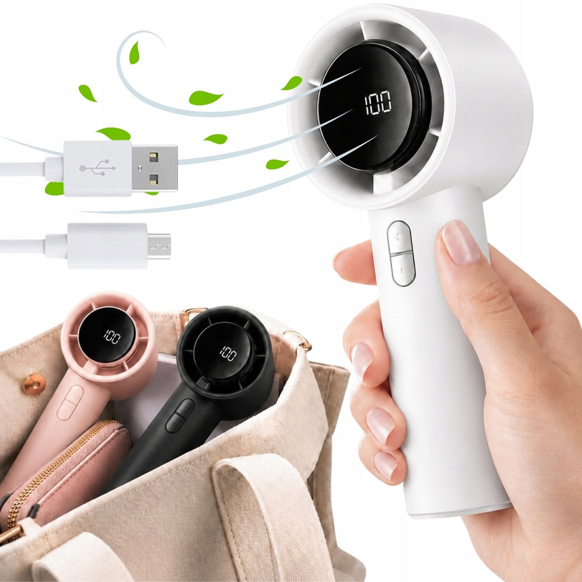 MINI HANDHELD FAN RECHARGEABLE USB HANDHELD PORTABLE FAN