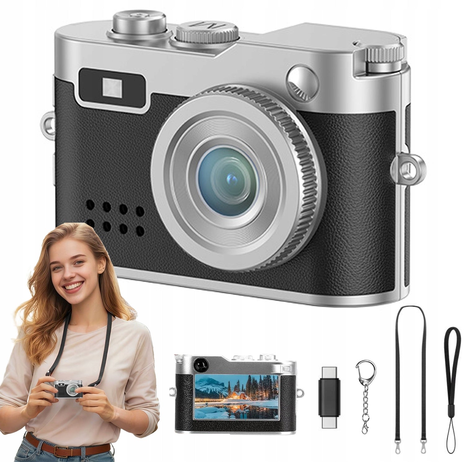 MINI KEYCHAIN CAMERA, 2MP LED FHD 1080P MINI DIGITAL CAMERA COMPACT POCKET