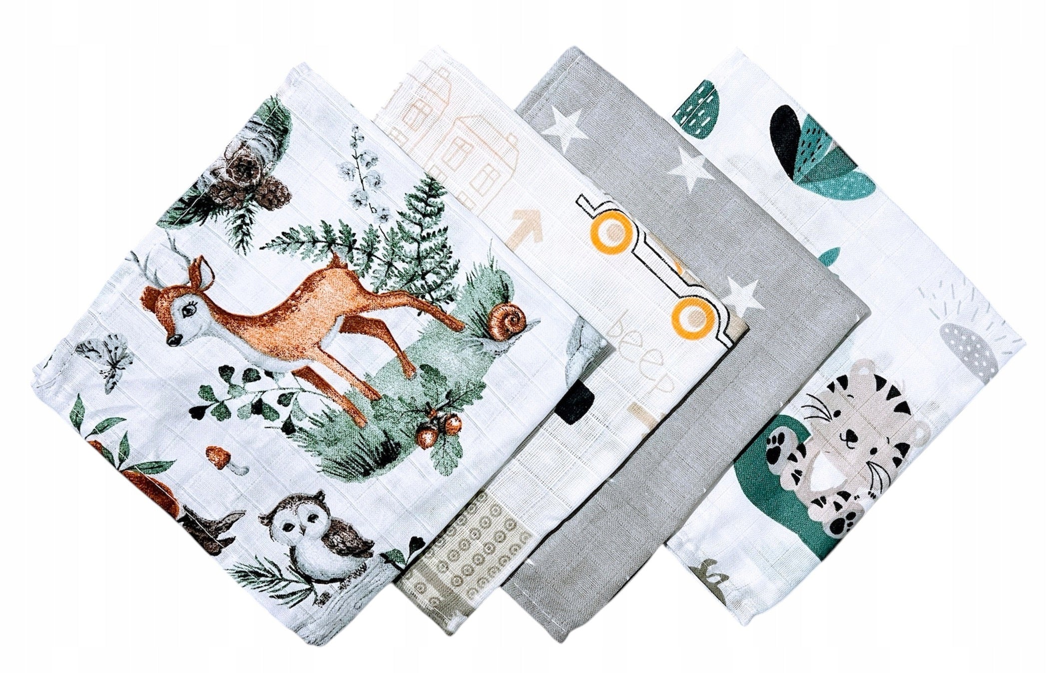 MINI MUSLIN DIAPERS 38x38 cm SUPER SOFT 4PCS
