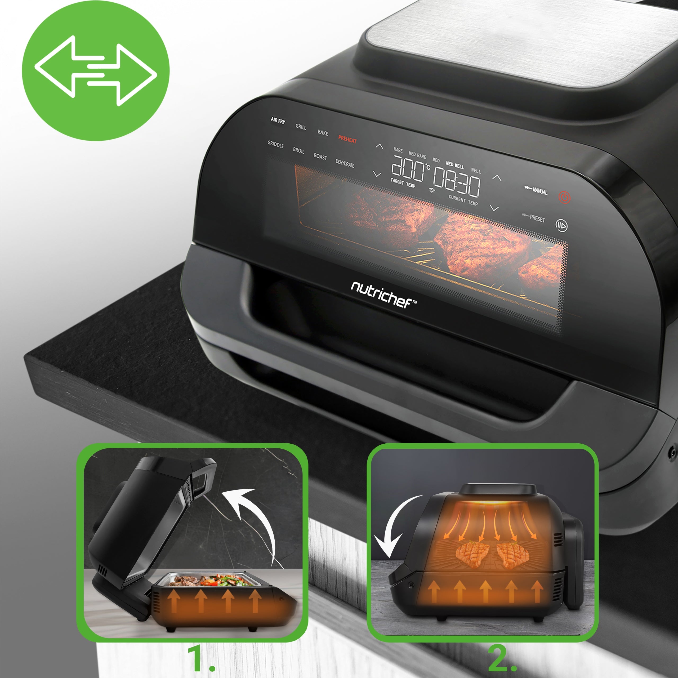 MINI OVEN GRILL ELECTRIC AIR FRYER NON-FAT AIR FRYER Model NCDHKNJ01