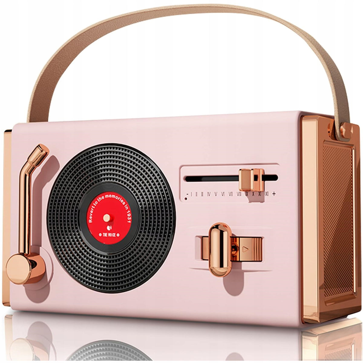 MINI PINK WIRELESS SPEAKER PORTABLE BLUETOOTH RETRO VINYL GIFT