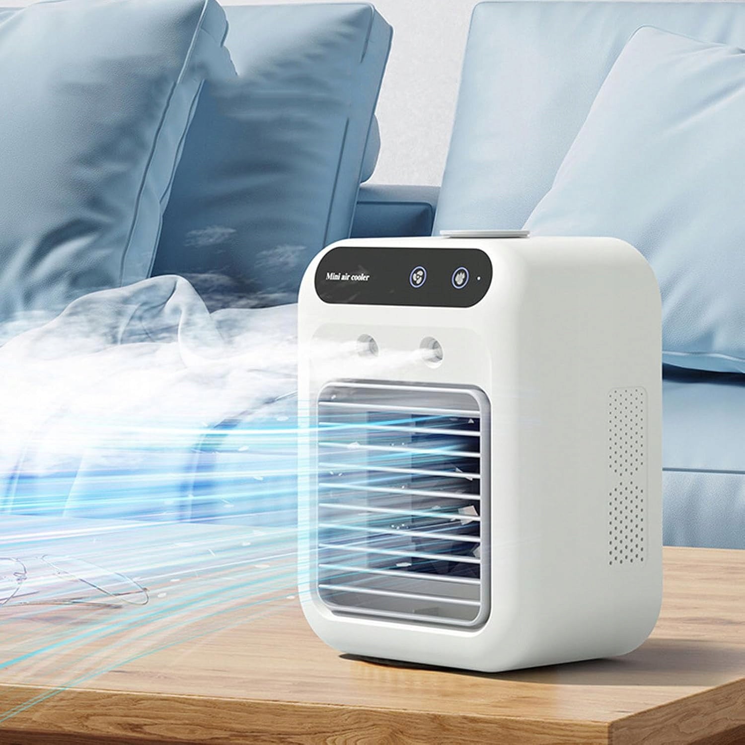 MINI PORTABLE AIR CONDITIONER, 1800MAH, 500ML TANK, FOR OFFICE AND BEDROOM Product height 21.4 cm