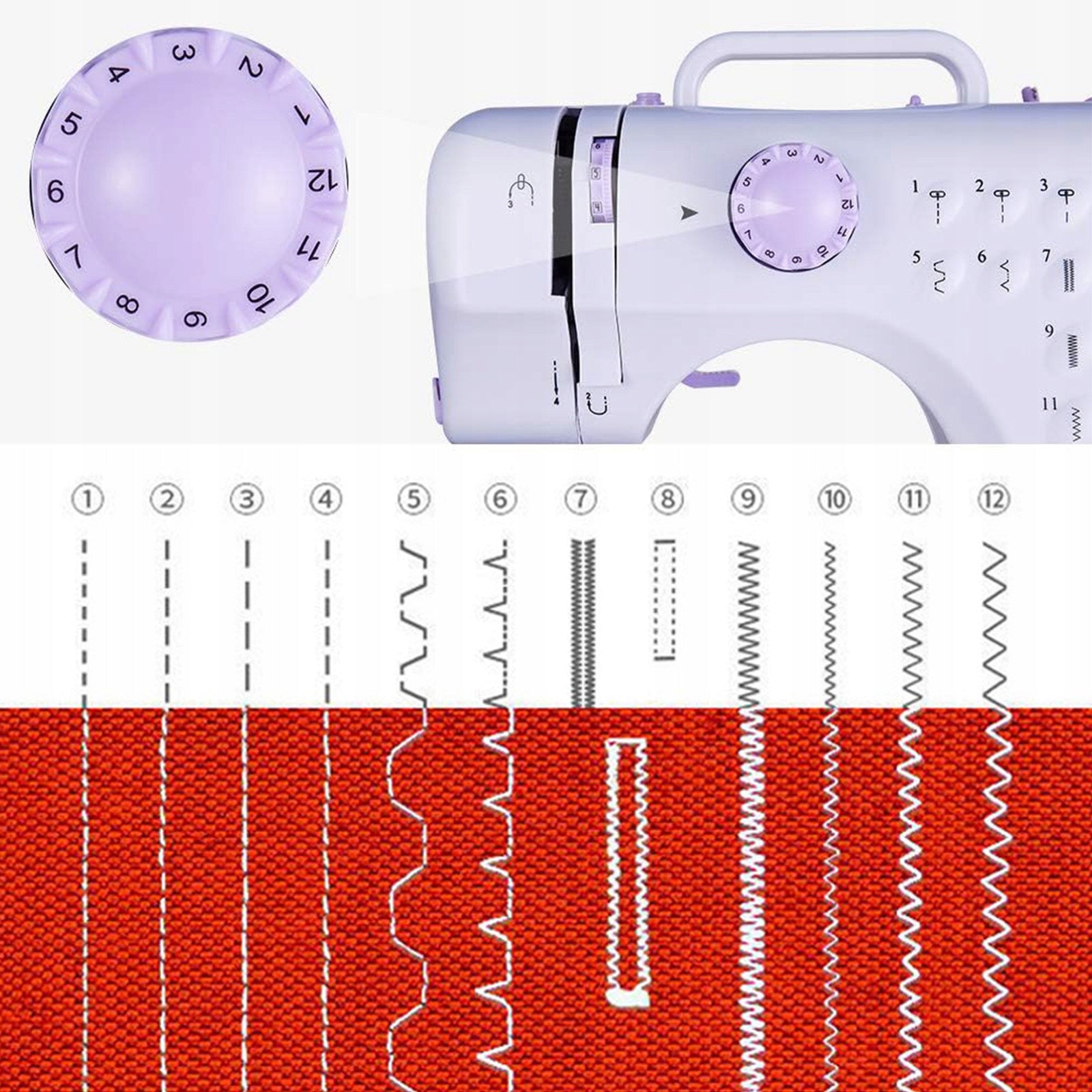 MINI PORTABLE SEWING MACHINE 12 STREAMS ACCESSORIES + freebies HDeye Batteries included no