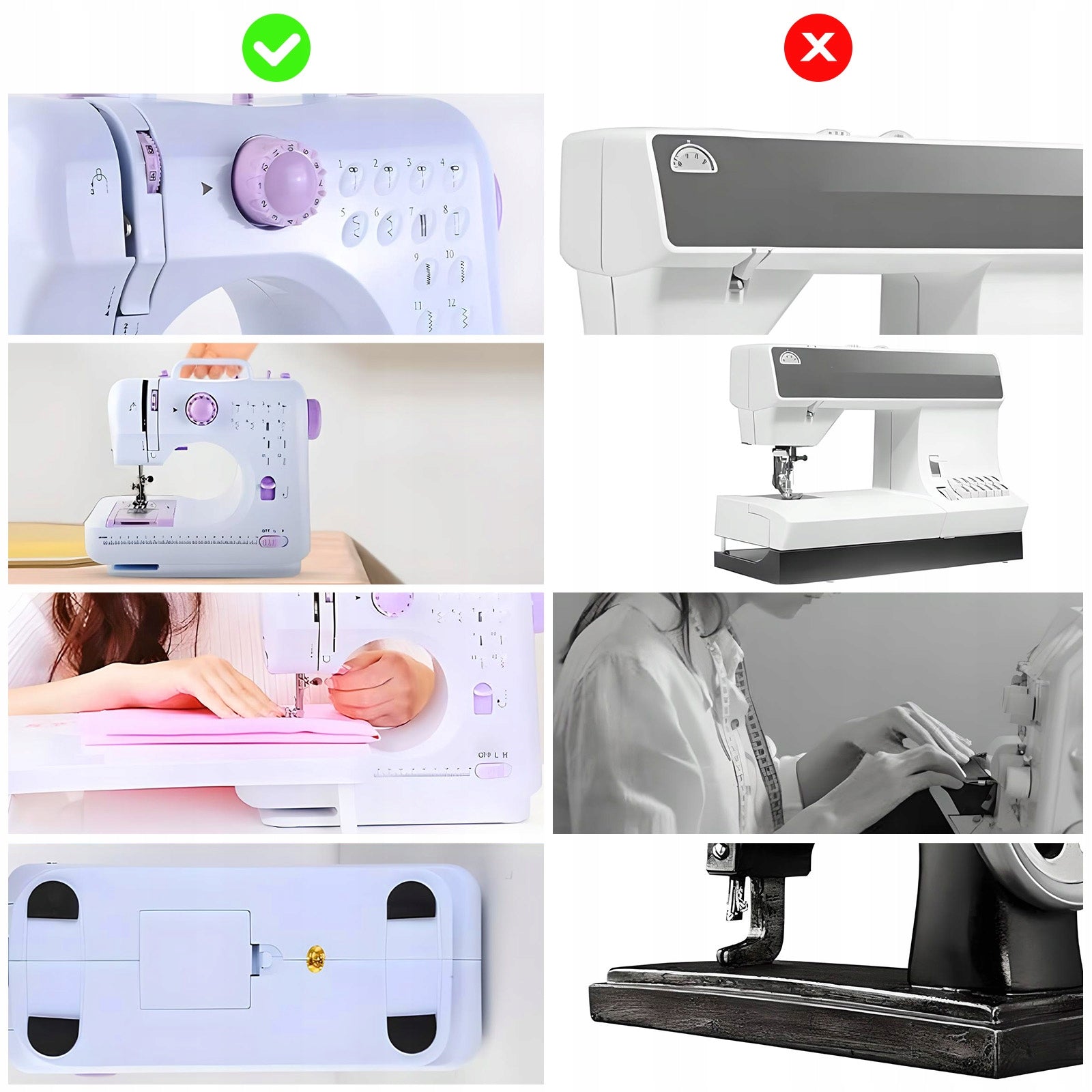 MINI PORTABLE SEWING MACHINE 12 STREAMS ACCESSORIES + freebies HDeye Dominant color white