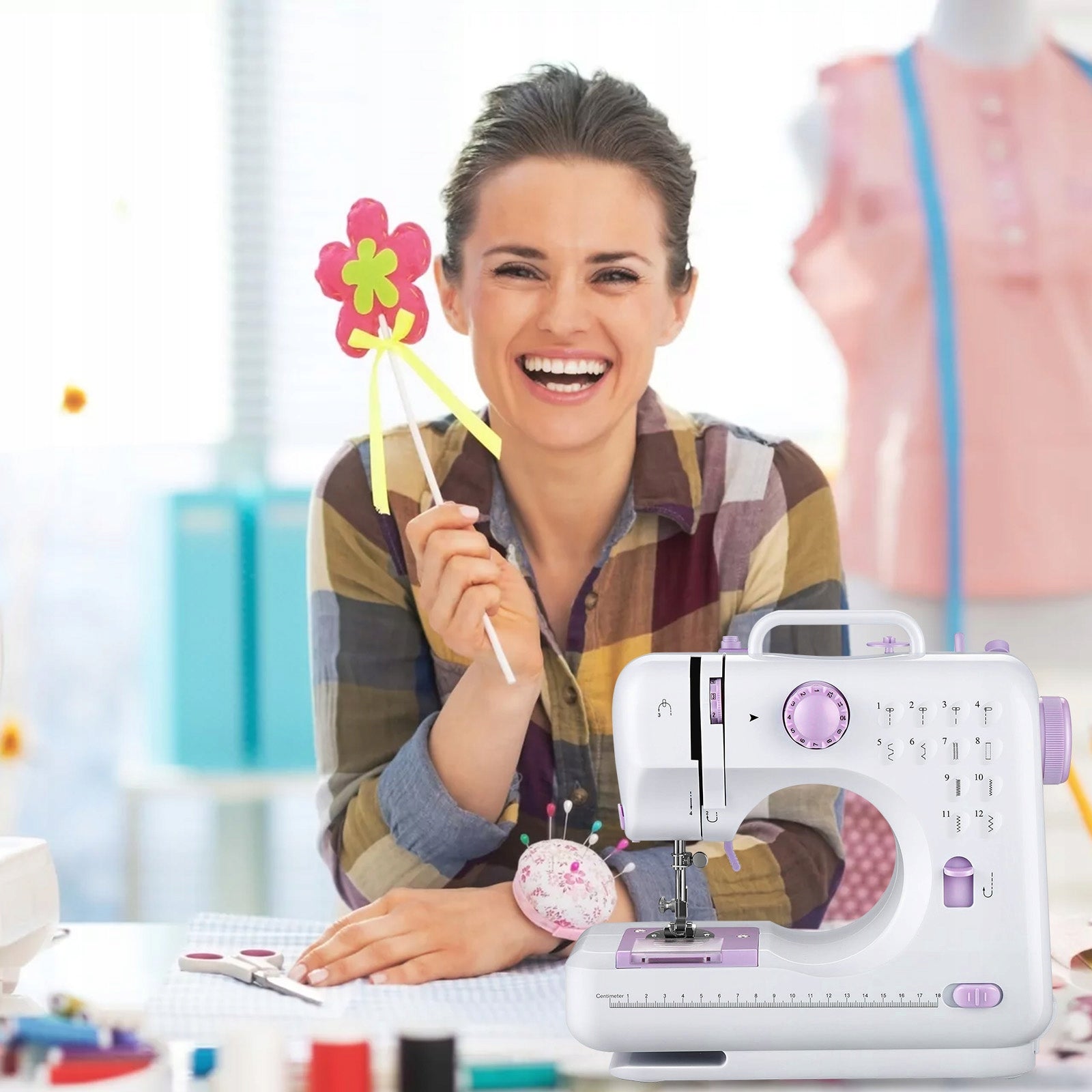 MINI PORTABLE SEWING MACHINE 12 STREAMS ACCESSORIES + freebies HDeye Model Przenośna