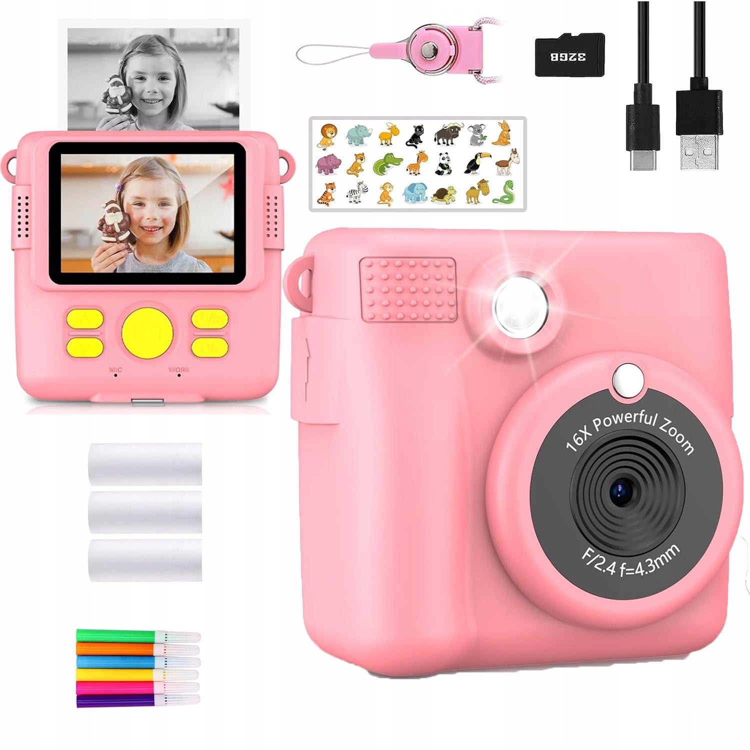 MINI PRINTER THERMAL INSTANT CAMERA FOR CHILDREN 32G