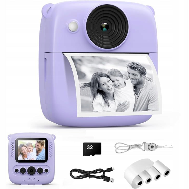 MINI PRINTER THERMAL INSTANT PRINT CAMERA 48MP FOR KIDS AND 4 ROLLS