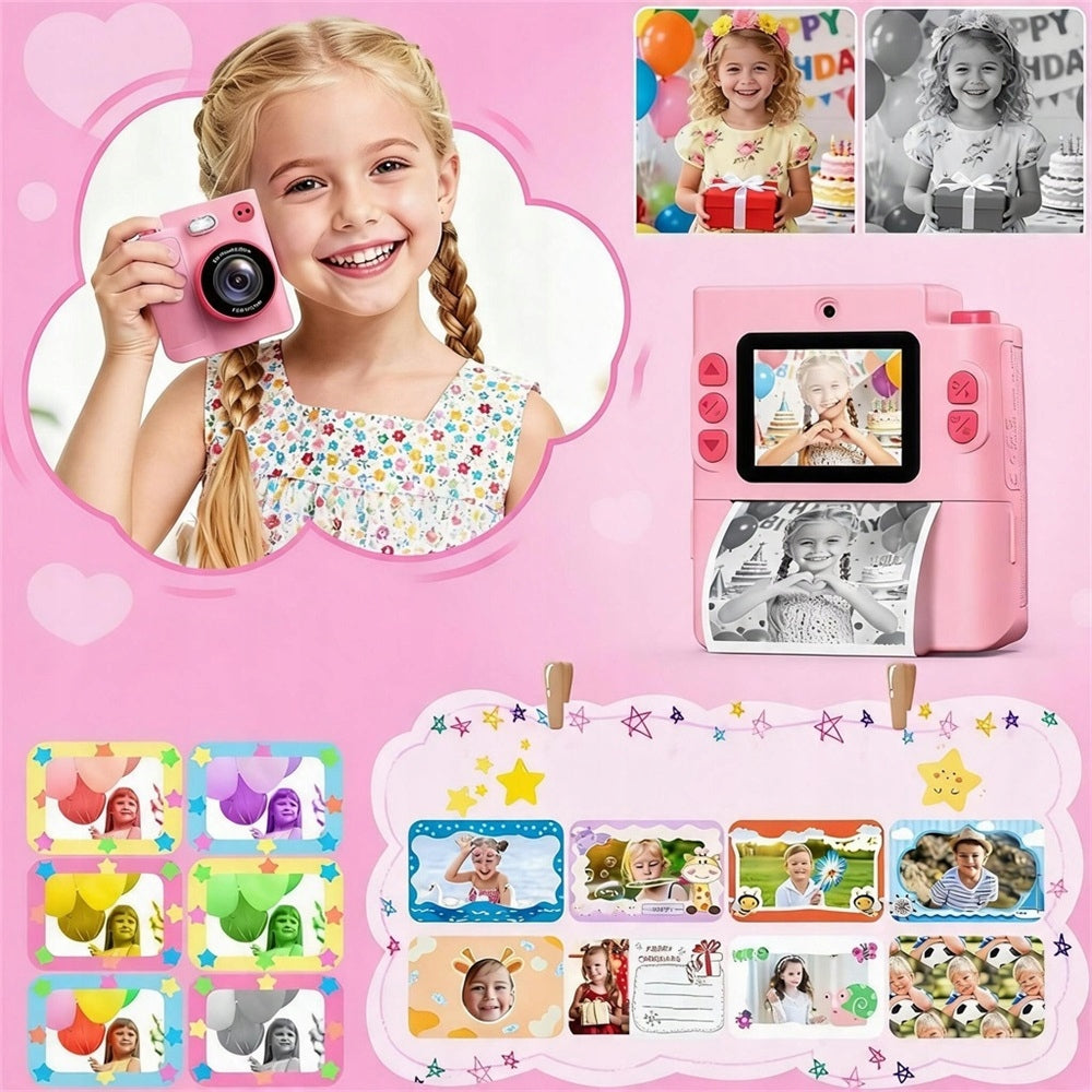 MINI PRINTER THERMAL PRINTER INSTANT CAMERA FOR KIDS AND 3 ROLLS Brand Bedee