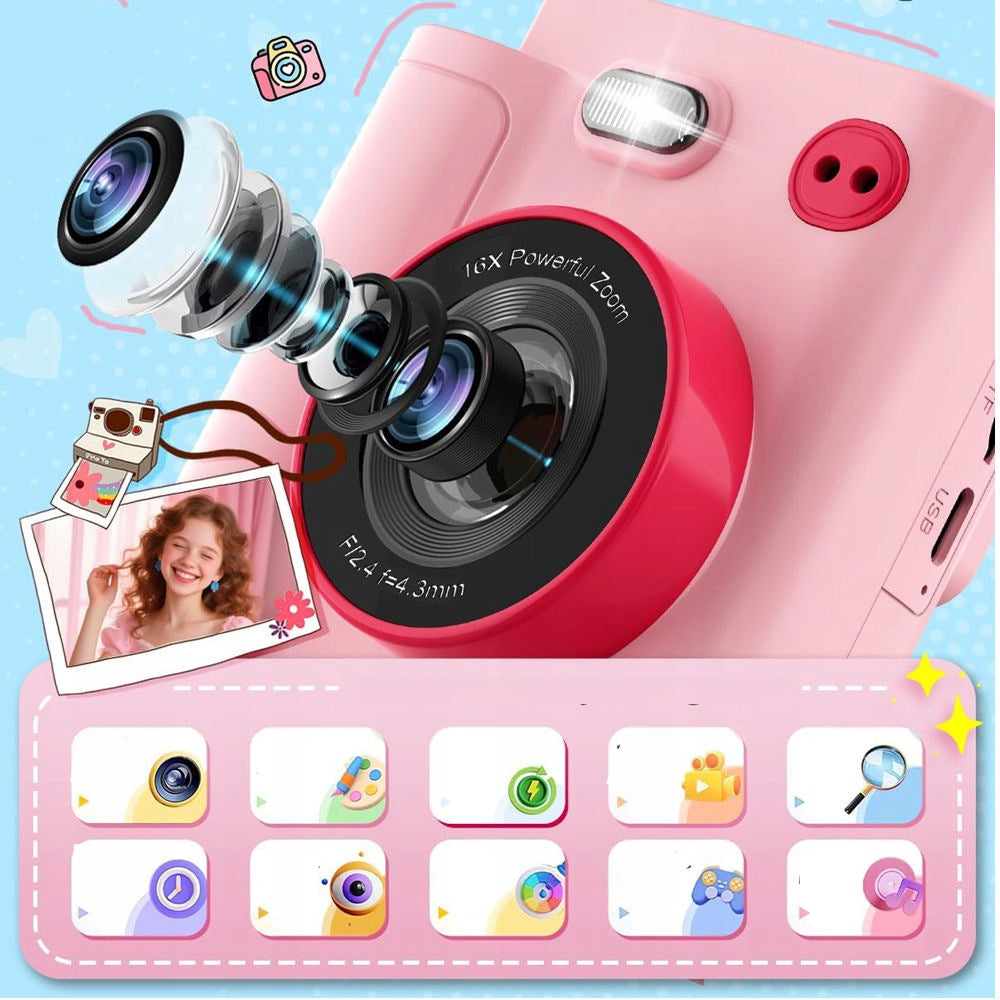 MINI PRINTER THERMAL PRINTER INSTANT CAMERA FOR KIDS AND 3 ROLLS Packaging status original