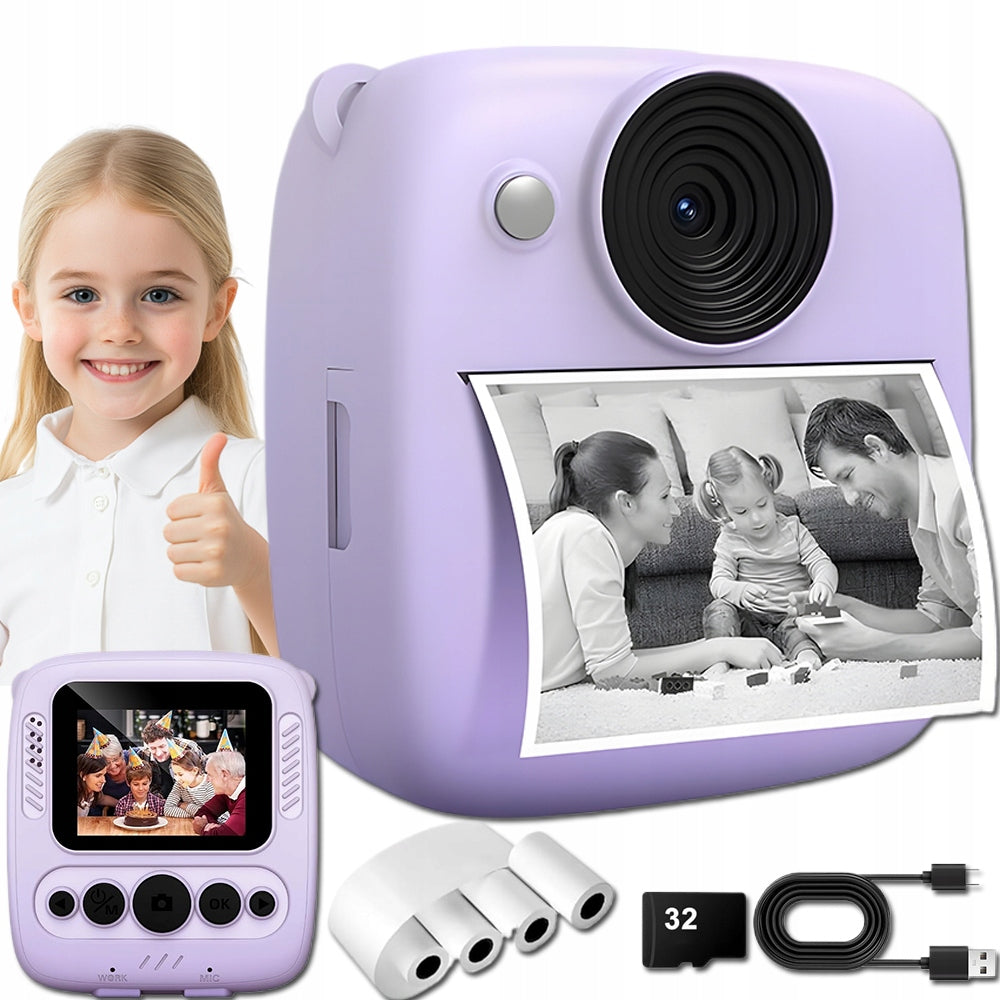 MINI PRINTER THERMAL PRINTER INSTANT CAMERA FOR KIDS AND 4 ROLLS
