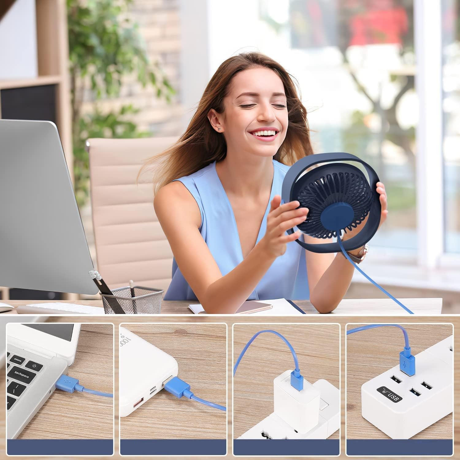 MINI QUIET USB DESK FAN 360 DEGREE PORTABLE TABLE FAN Fan type mini