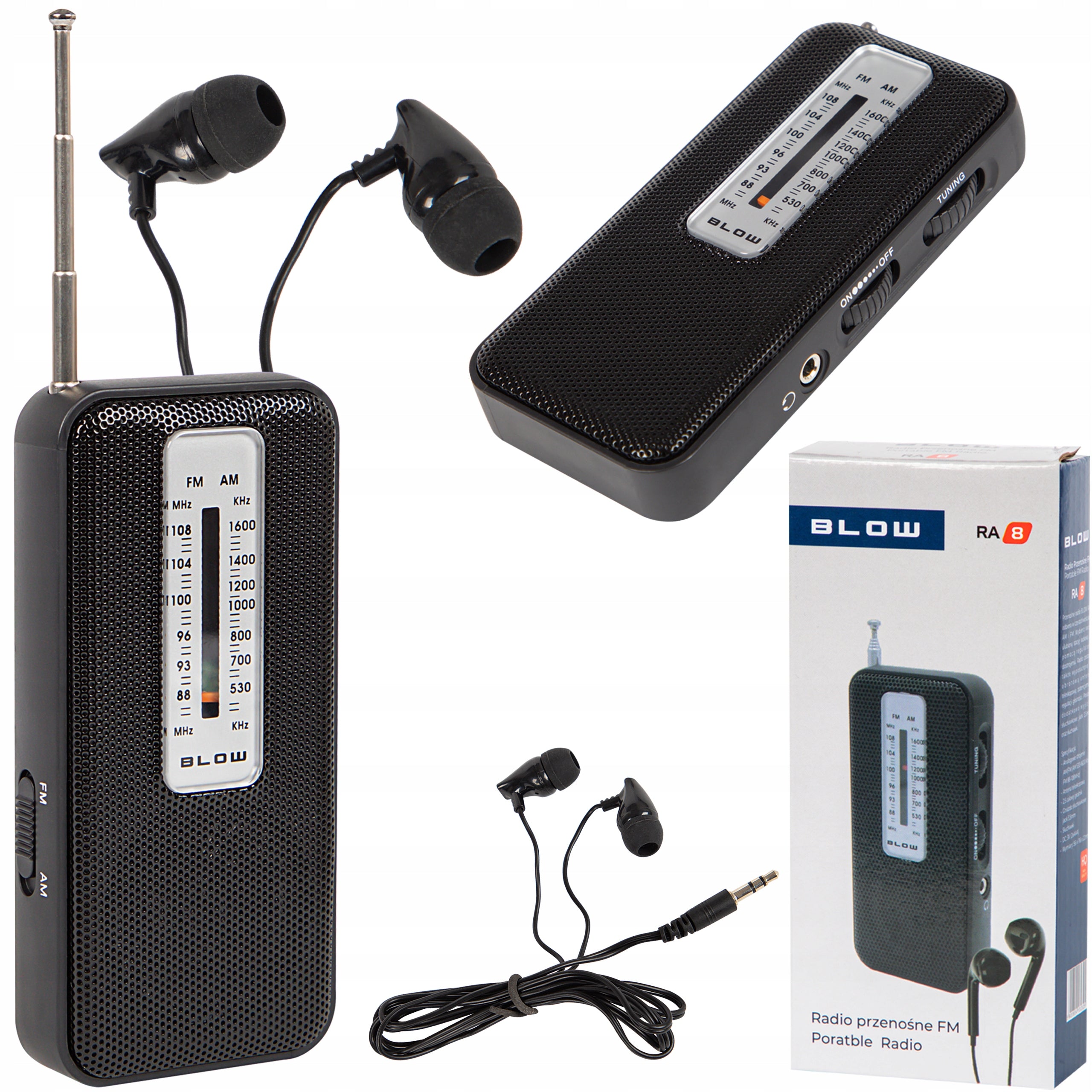MINI RADIO PORTABLE KITCHEN CONSTRUCTION FM AM BATTERY OPERATED HEADPHONES ANTENNA
