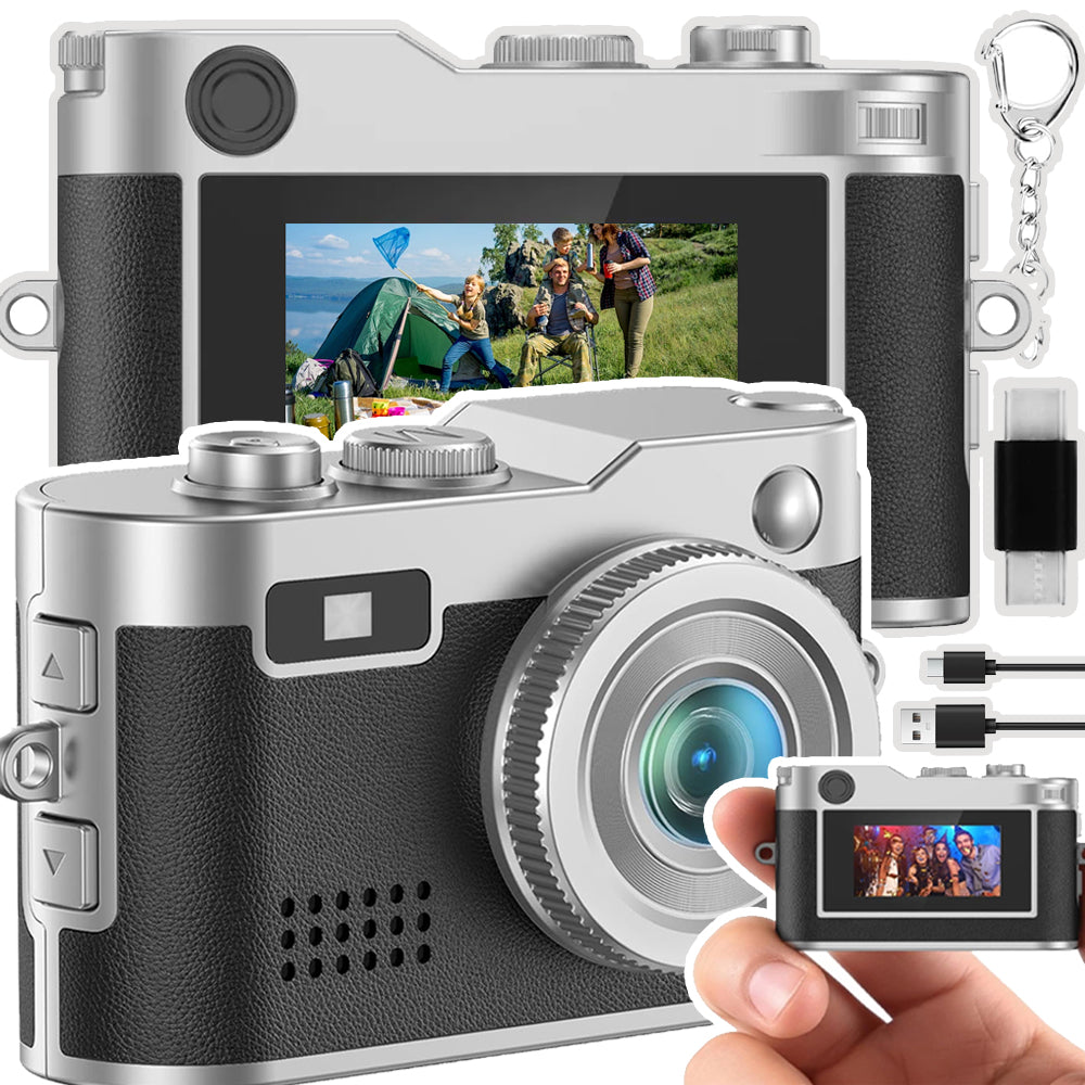 MINI RETRO DIGITAL CAMERA POCKET HD VIDEO RECORDING LED 2MP GIFT