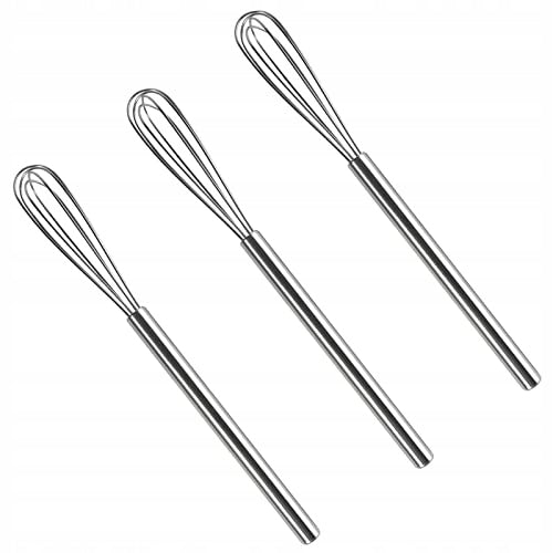 MINI SMALL LONG STAINLESS STEEL WHISKS 3 PCS FOR EGGS STEEL Brand no brand