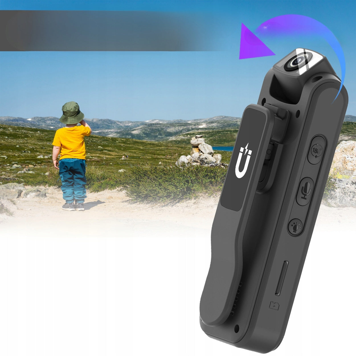 MINI SPORTS CAMERA FULL HD WIFI MOTION DETECTION 180 PORTABLE LENS Manufacturer code Kamera sportowa