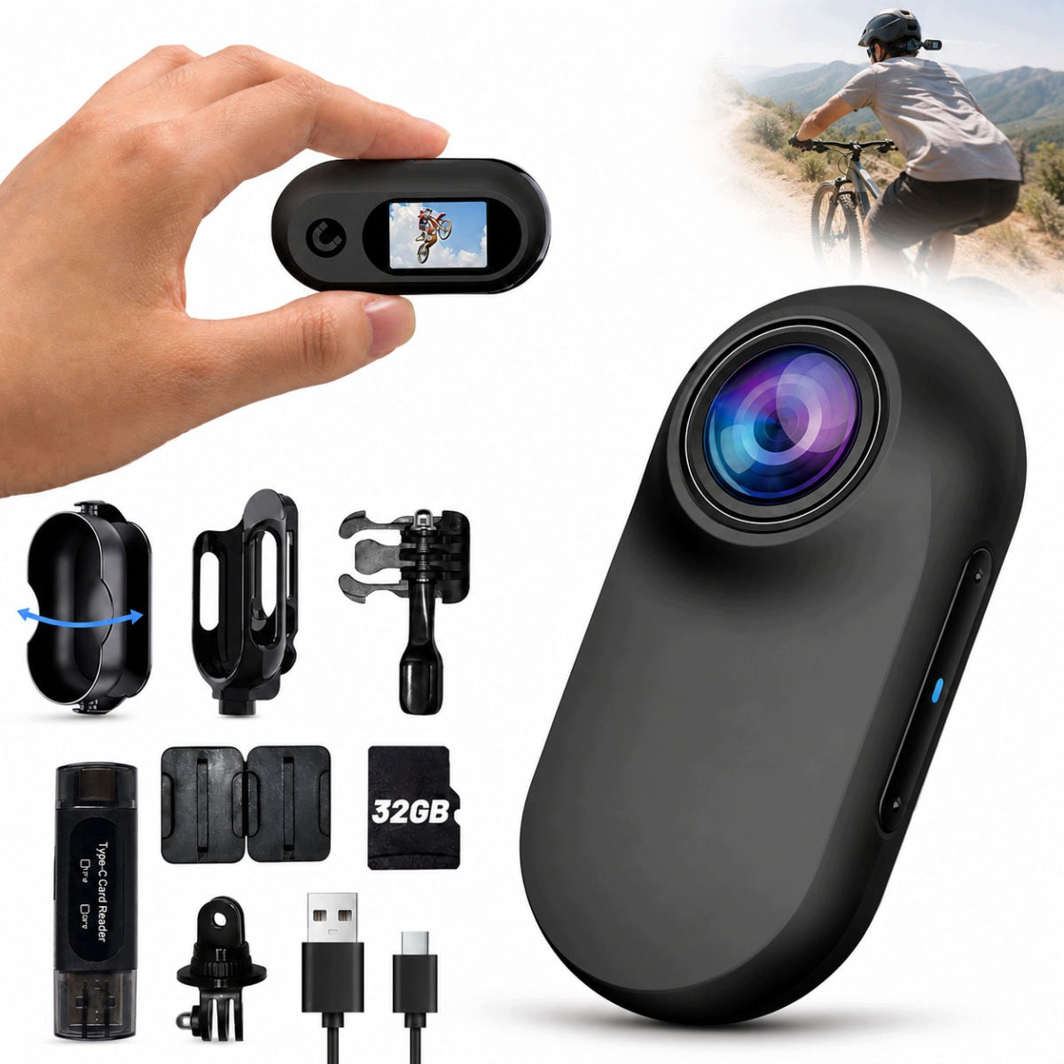MINI SPORTS CAMERA Full HD 1080P WATERPROOF MAGNETIC ANGLE